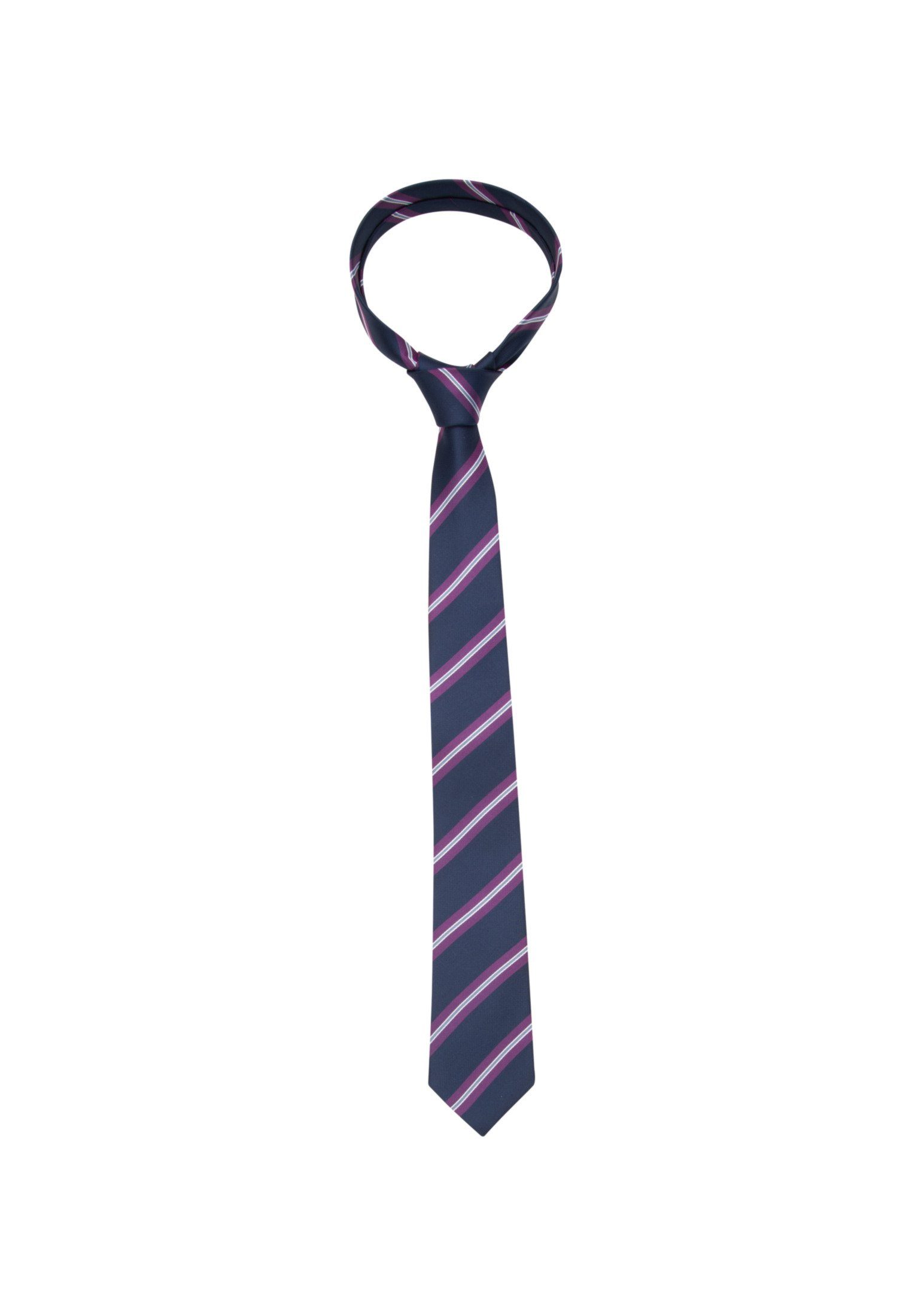 seidensticker Breit Krawatte Passform: (7cm) Schwarze Streifen, Rose (7cm) Breit