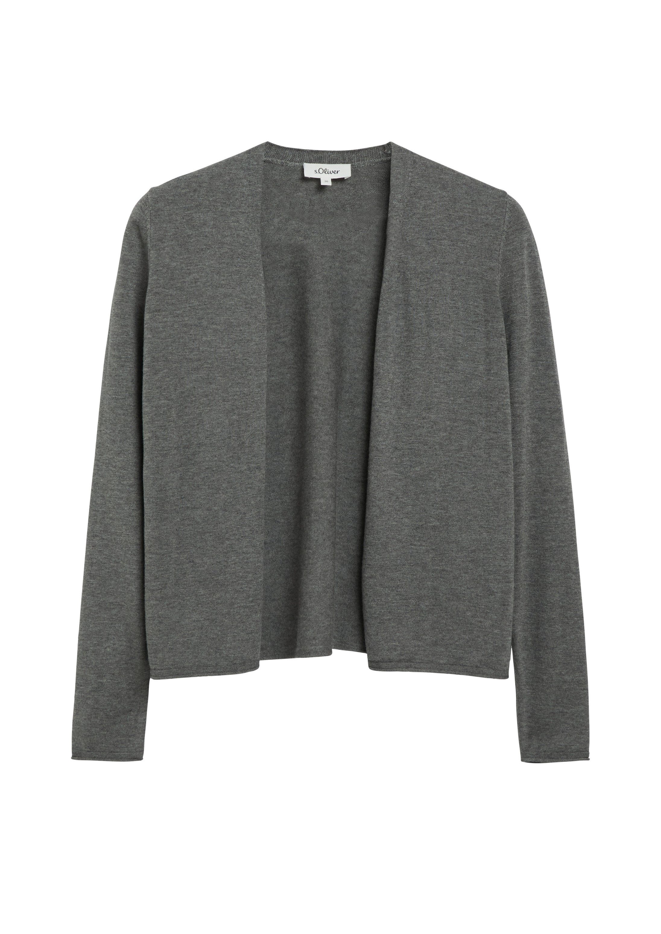 s.Oliver Cardigan Strickjacke Weicher Feinstrick-Cardigan mit Rollkanten