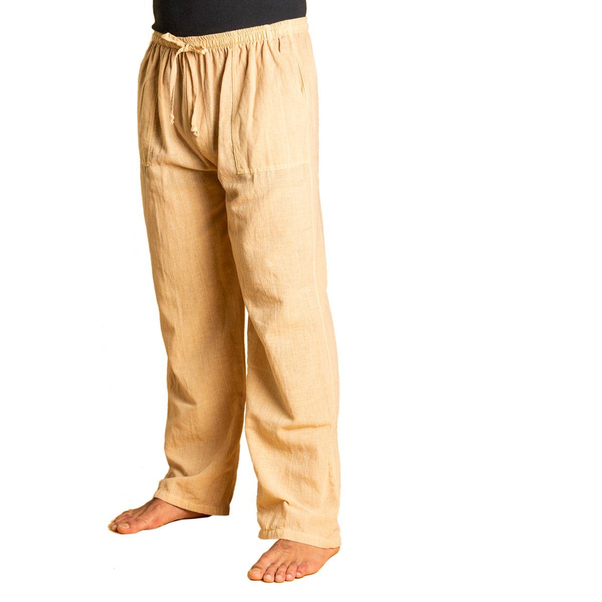 PANASIAM Stoffhose Bundhose Lini bequeme Unisex Stoffhose aus 100% Baumwolle für Damen und Herren Freizeithose mit Taschen Relaxhose bequeme Sommerhose