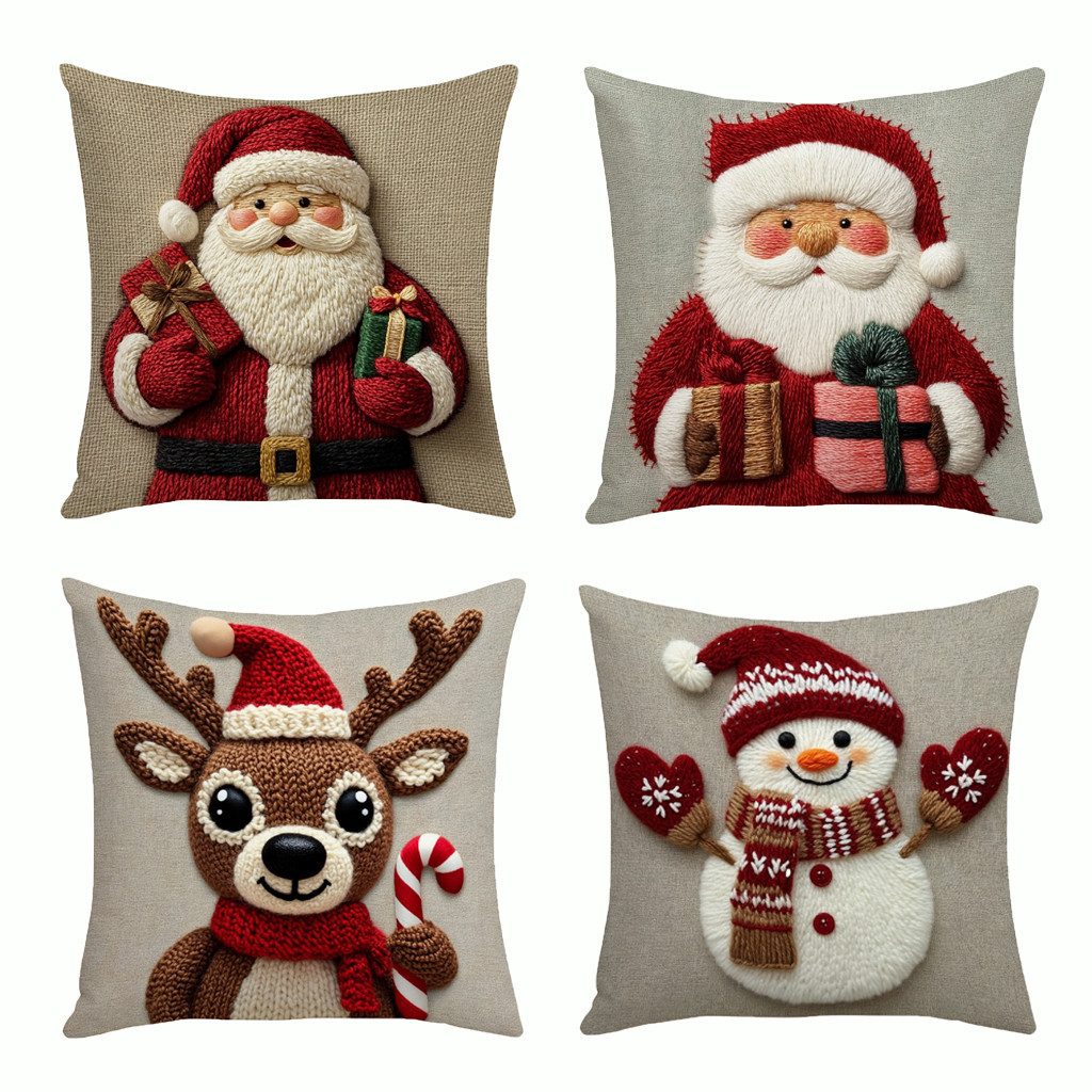 CLTYQ Kissenbezug Weihnachtskissenbezüge - 4 Stück Weihnachtsdekoration 45 günstig online kaufen