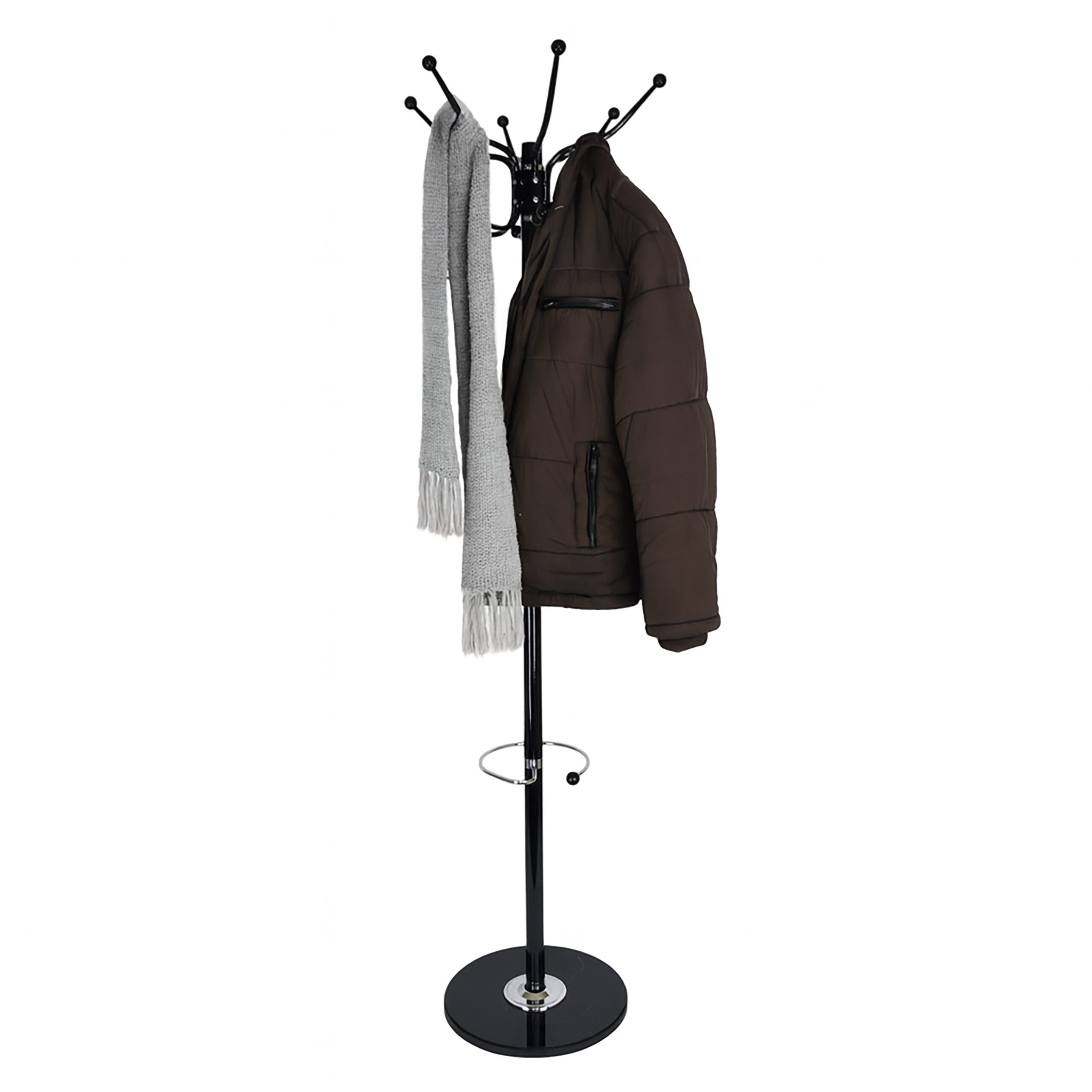 relaxdays Garderobenständer mit Schirmständ, schwarz günstig online kaufen