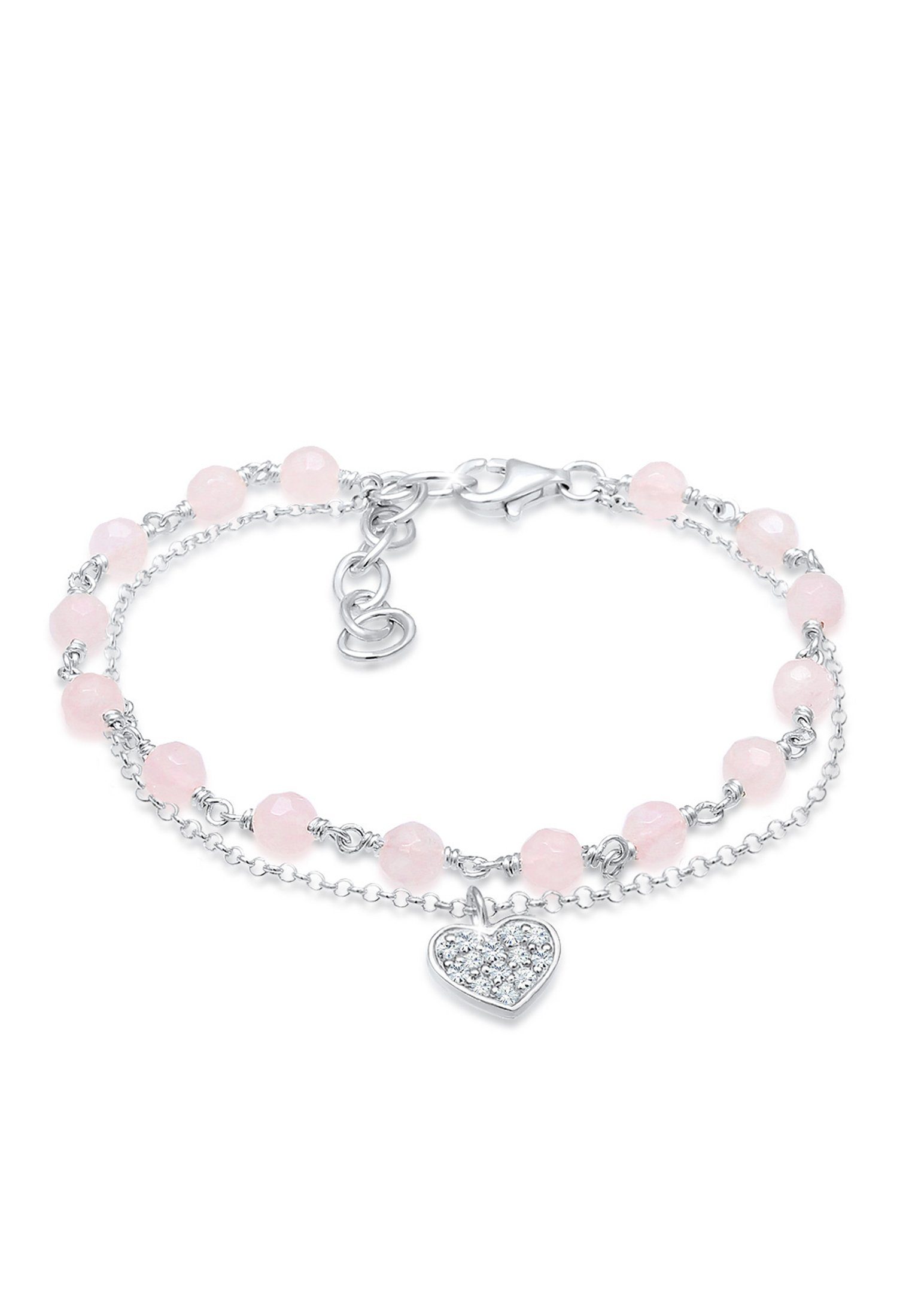 Elli Armband Herz Quarz Perlen Rosé günstig online kaufen