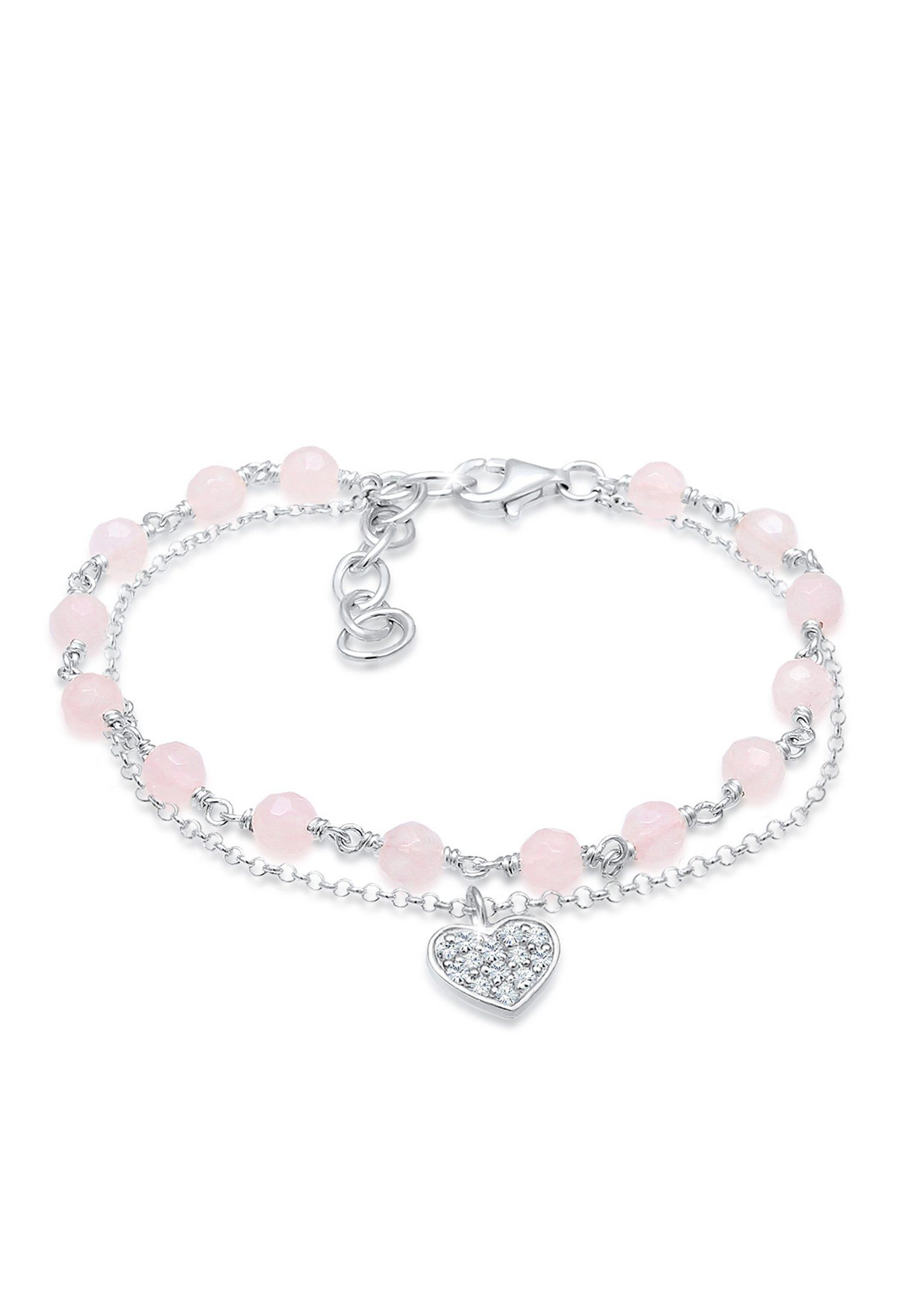 Elli 925 Kristalle Herz Silber Armband Kugel