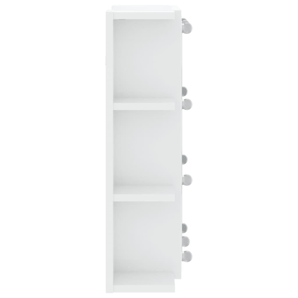 Hochglanz-Weiß (1-St) Badezimmerspiegelschrank 70x16,5x60 Spiegelschrank vidaXL LED cm mit