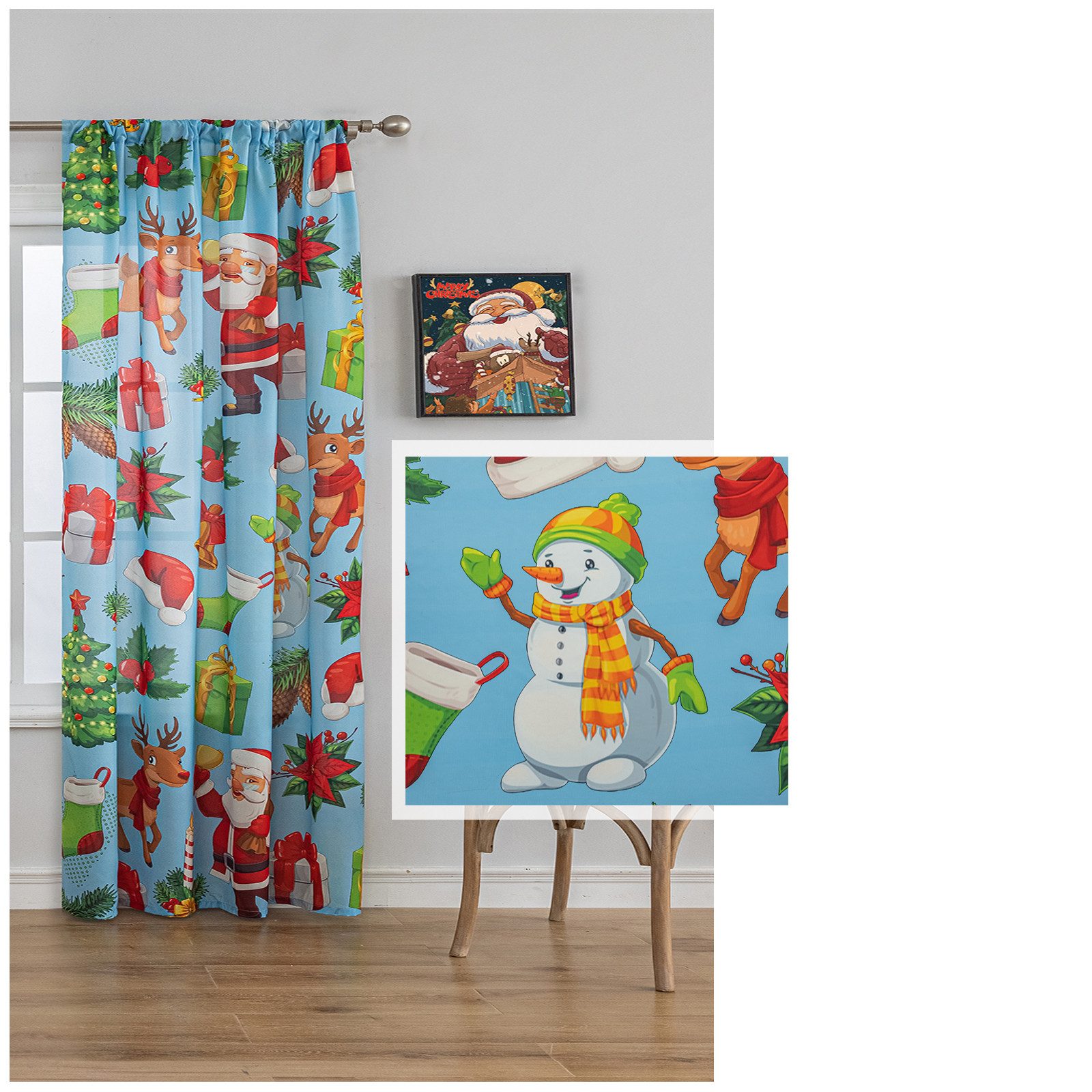 Jibenhome Gardine Weihnachts Voile-Vorhang, Transparenter Kindervorhänge, günstig online kaufen