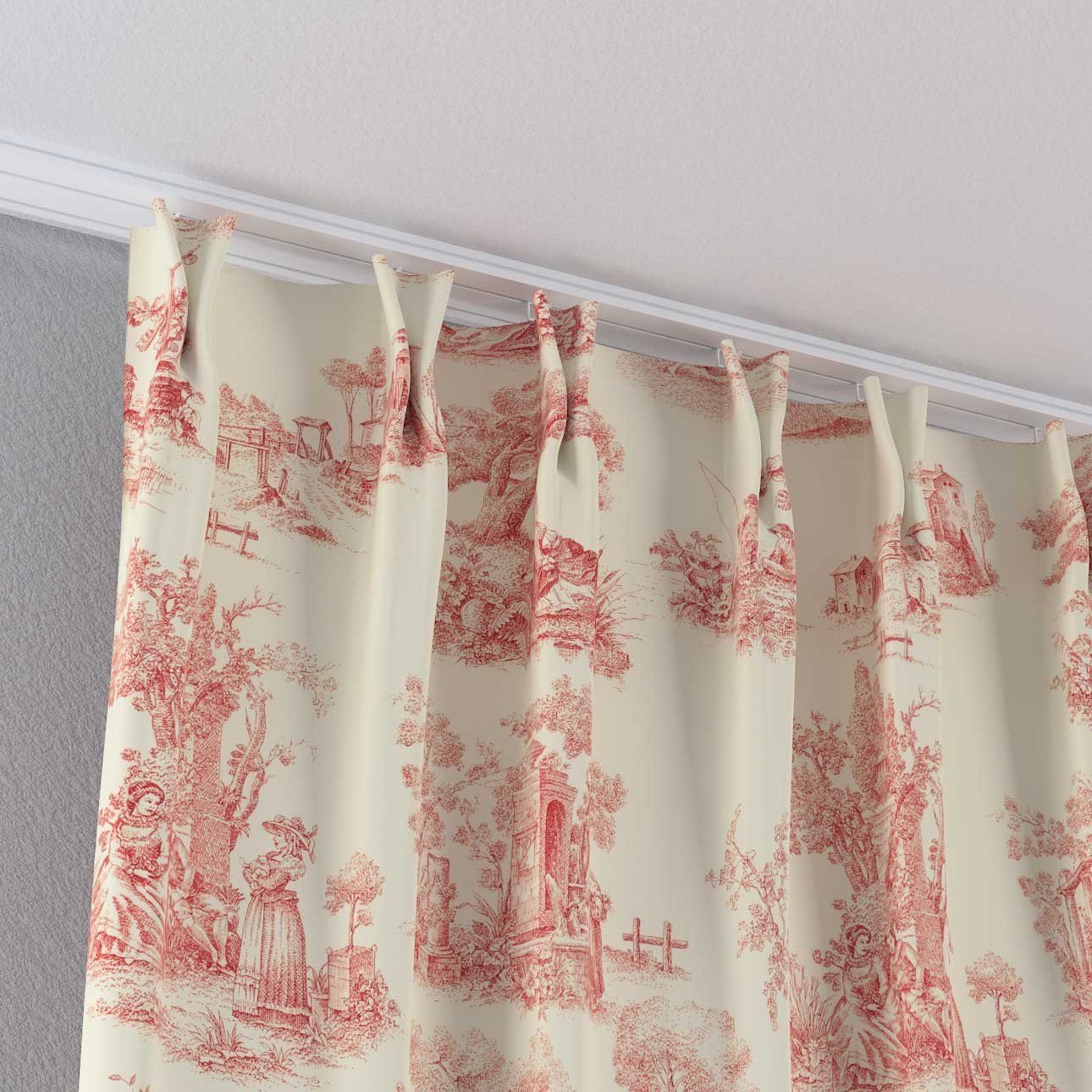 Dekoria Avinon, flämischen creme- 70 cm, 2-er Vorhang Falten 100 x rot Vorhang mit
