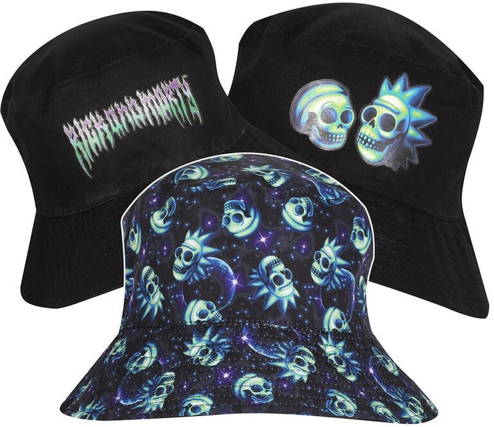 Rick and Morty Fischerhut Neon Skull Bucket Hat