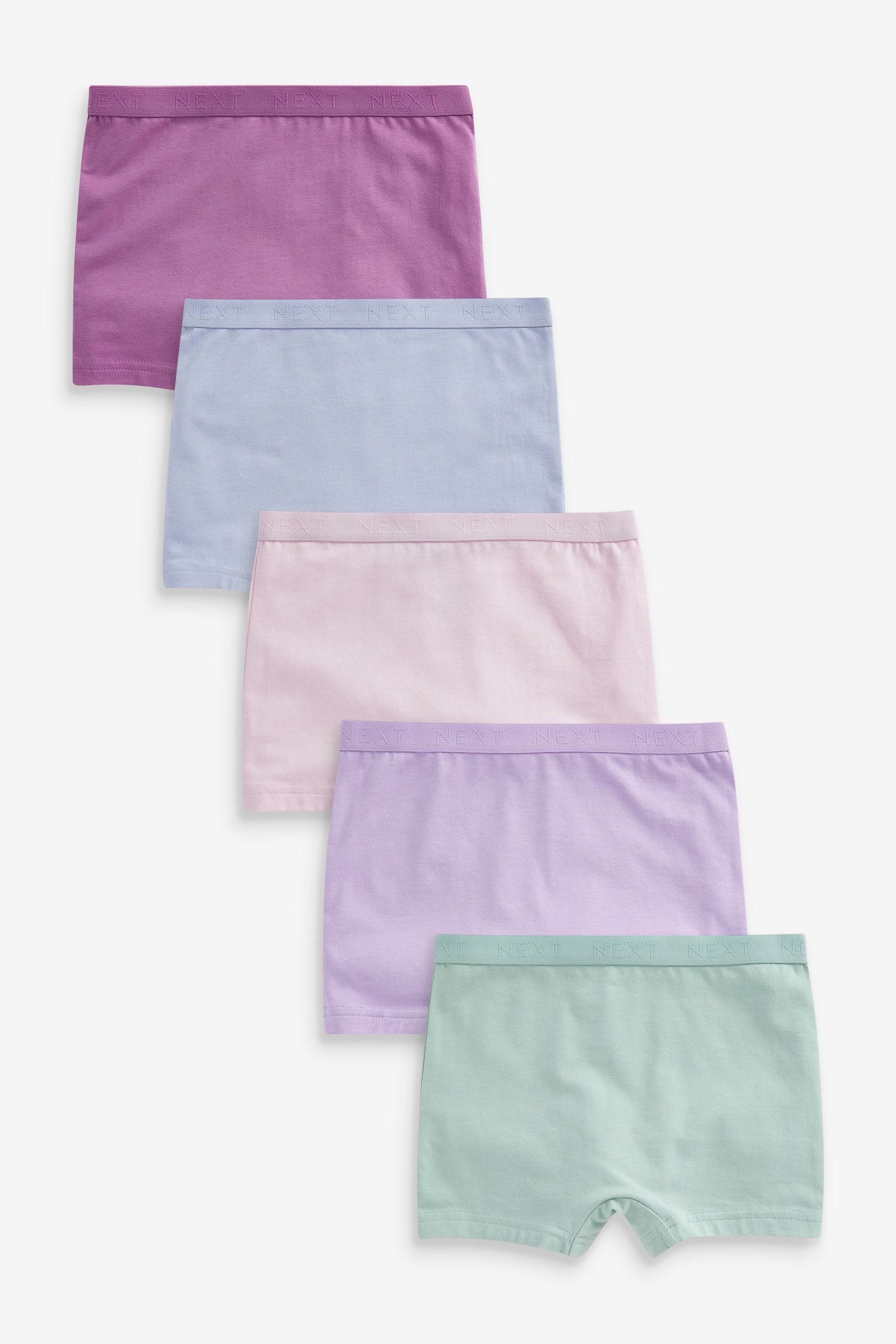 5er-Pack (5-St) mit Shorts Next Pink/Purple Schlüpfer Blümchenmuster,