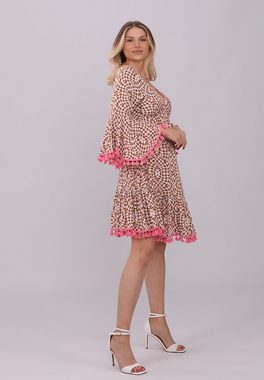 YC Fashion & Style Tunikakleid Geometrisches Tunika-Strandkleid mit Quasten-Detail Alloverdruck, Boho, Hippie
