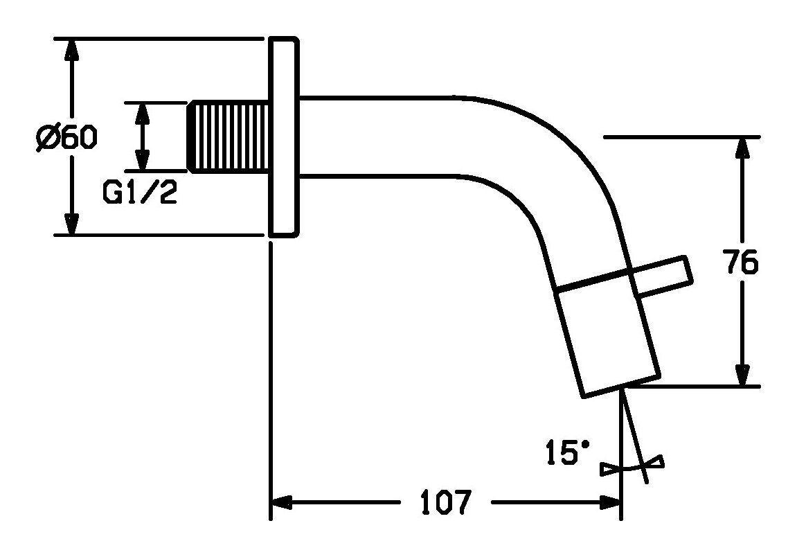 Thumbnail - HANSA Waschtischarmatur Hansanova Style Wandauslaufventil Ausladung 107 mm