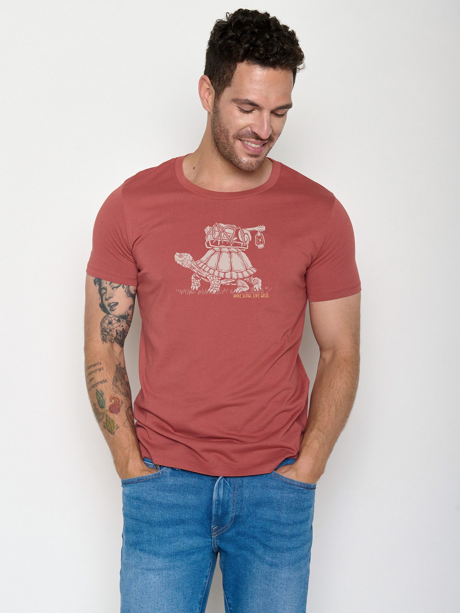 GreenBomb T-Shirt Guide Turtle Walk (1-tlg., 1) klassischer Schnitt, tailliert, Rundhalsausschnitt, Bio-Baumwolle
