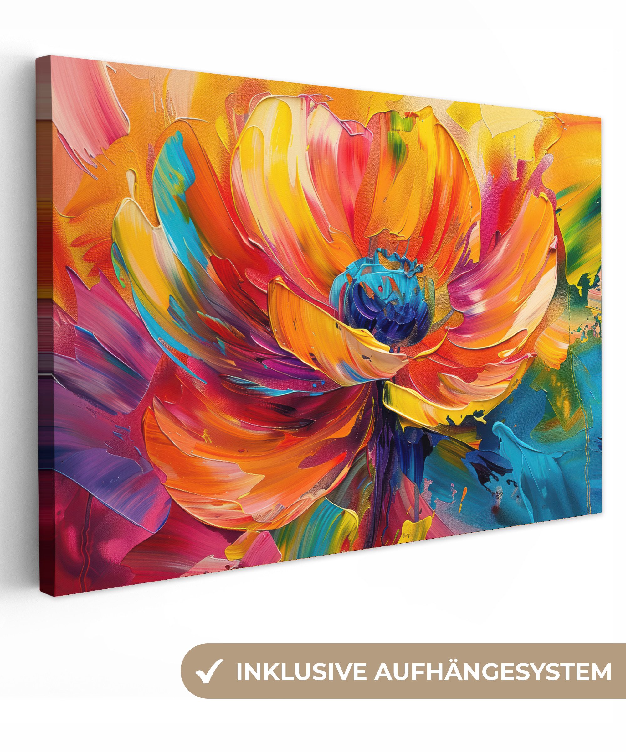 OneMillionCanvasses® Leinwandbild Blume - Lackierung - Modern - Abstrakt - günstig online kaufen