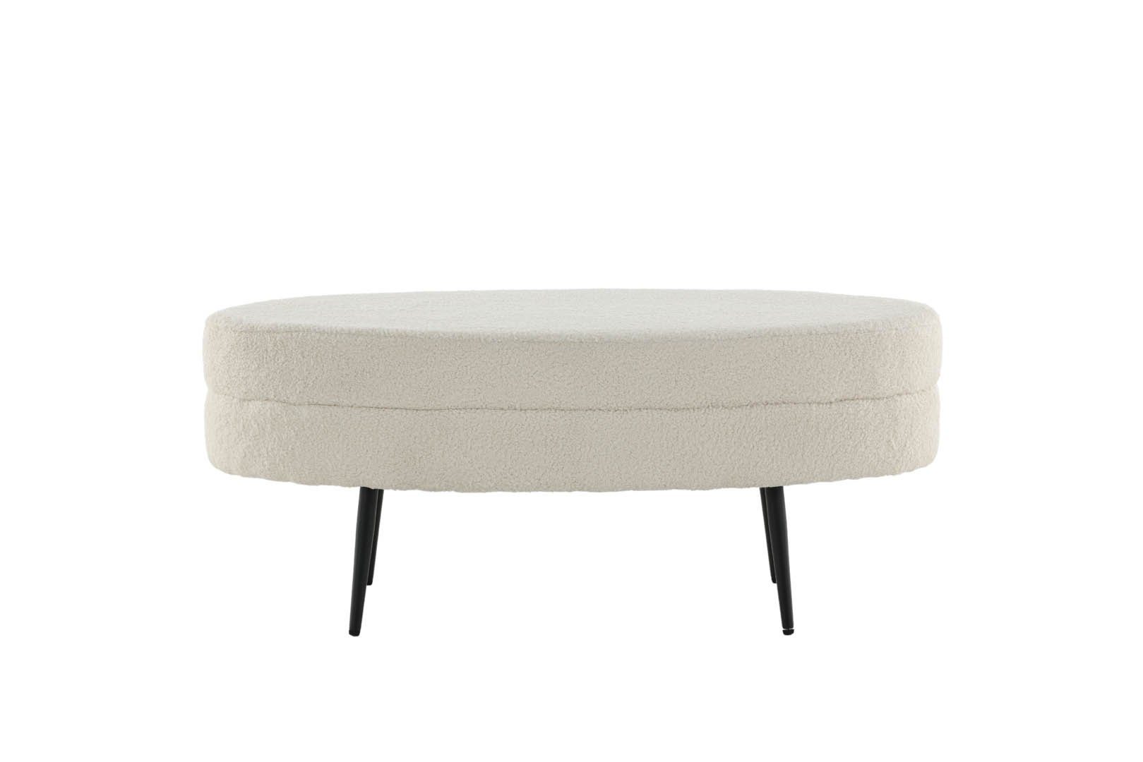 Venture Home Pouf Otto Pouf, Hocker Teddystoff schwarz, weiß. (1-St)