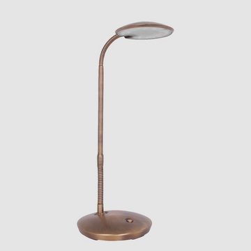 Steinhauer LIGHTING LED Tischleuchte, Bürolampe Tischleuchte Schreibtischlampe Dimmbar LED Pushdimmer Bronze