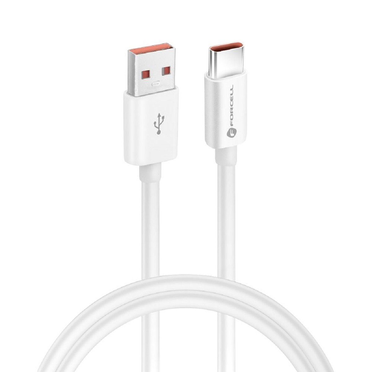 Forcell Ladekabel USB A zu Typ C QC4.0 3A/20V 60W 1m weiß Smartphone-Kabel