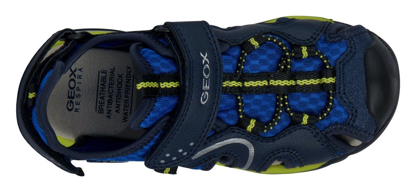 Geox J mit BOREALIS blau-lime geschützter Zehenpartie BOY Sandale