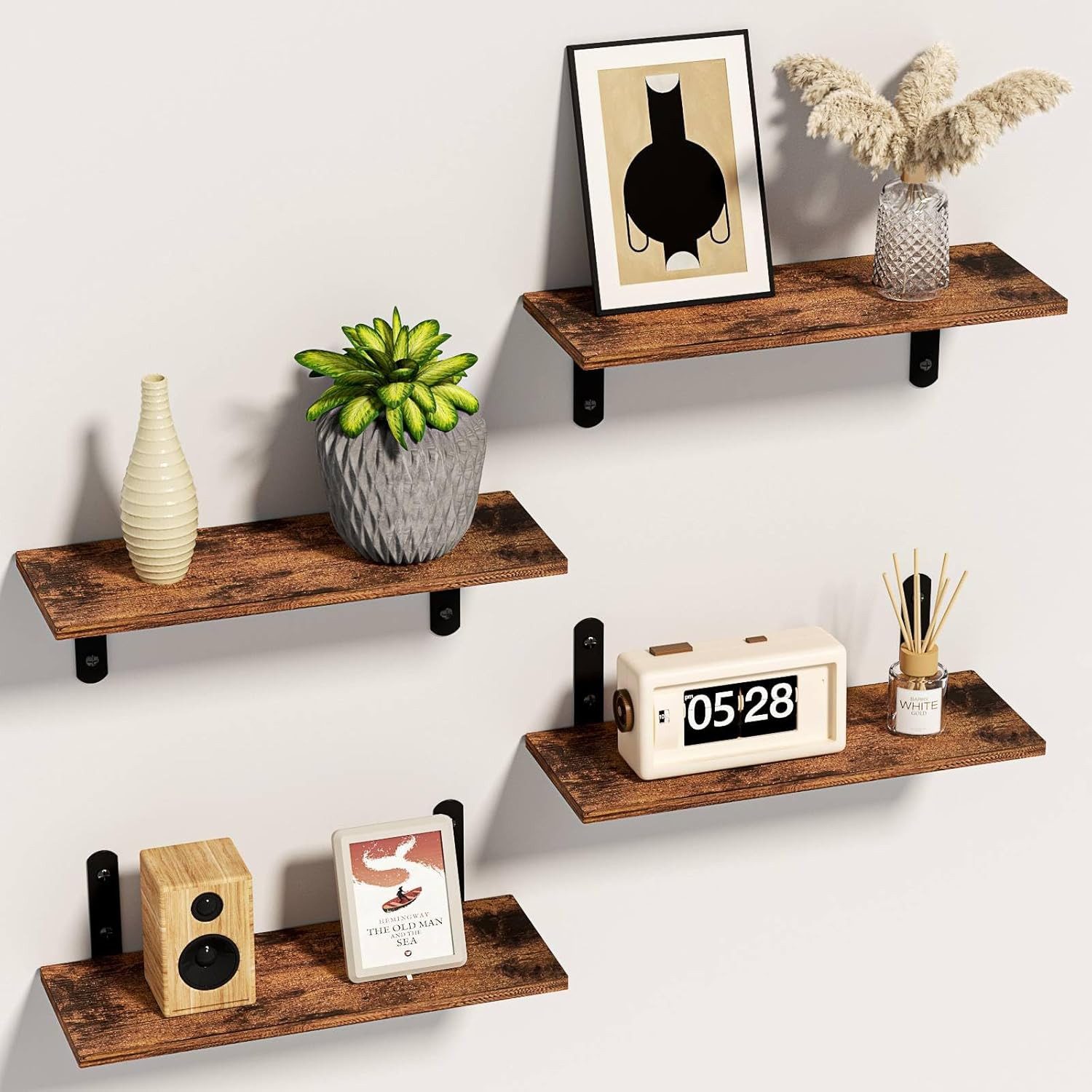 Holz Lichter Wandregal Schweberegal, Küchenregal, Badregal, günstig online kaufen