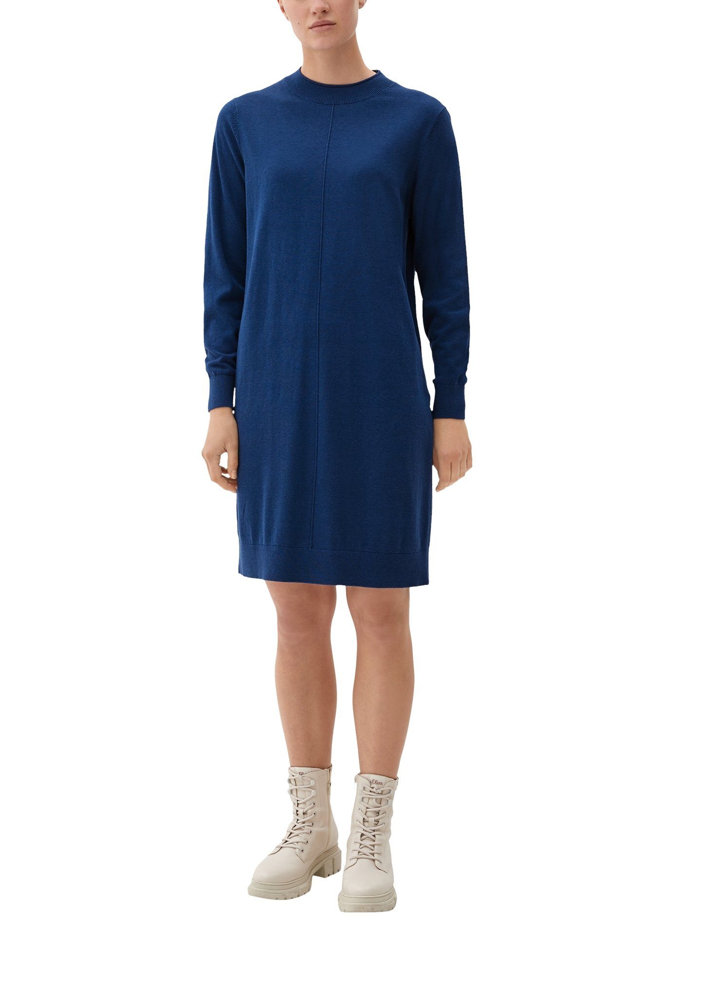 Strickkleid Strickkleid mit Rundhalsausschnitt s.Oliver blau