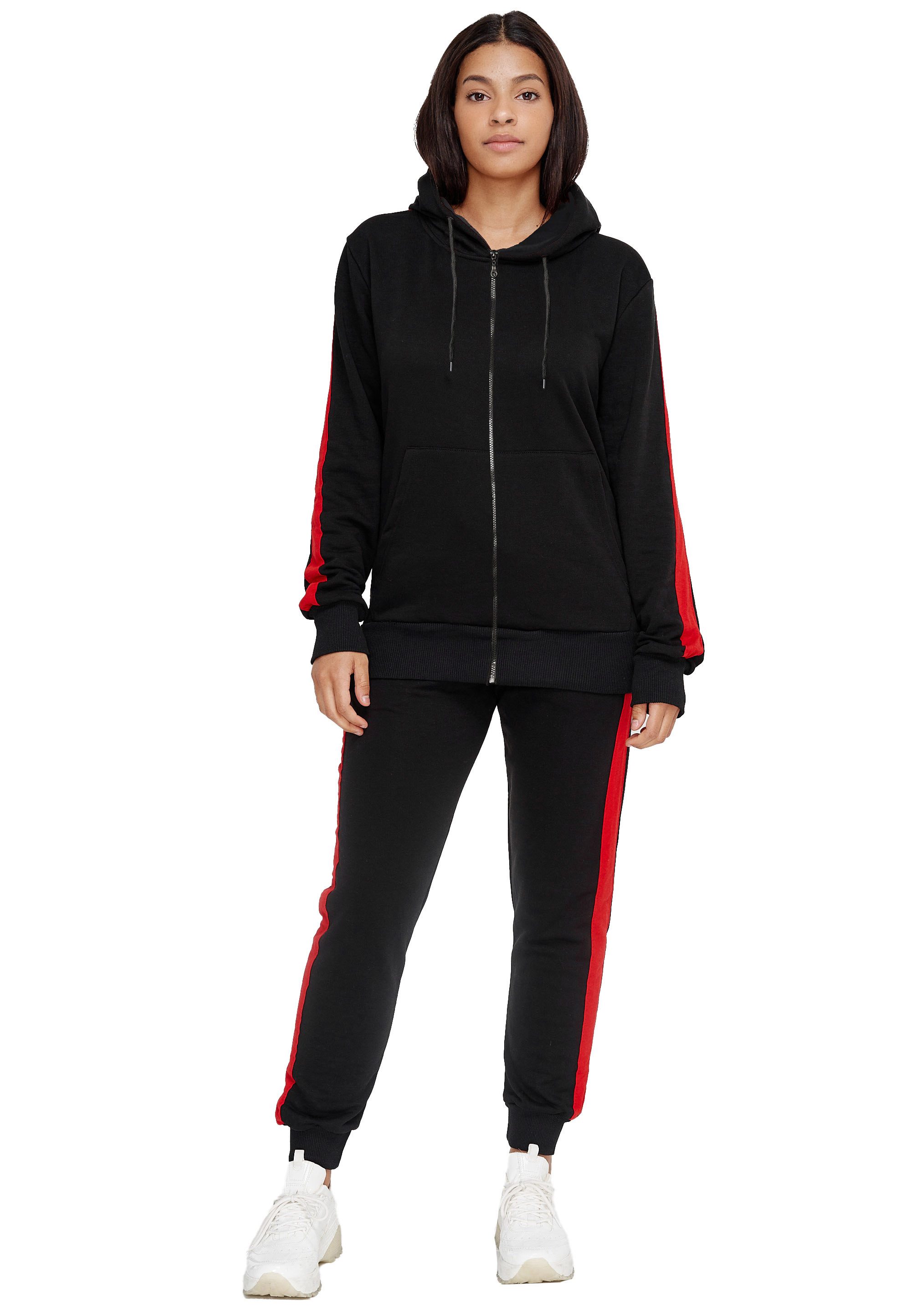 L.gonline Jogginganzug Damen Freizeitanzug, Sportlich, mit Streifen 526 (Packung, 2-tlg), Fitness Freizeit Casual