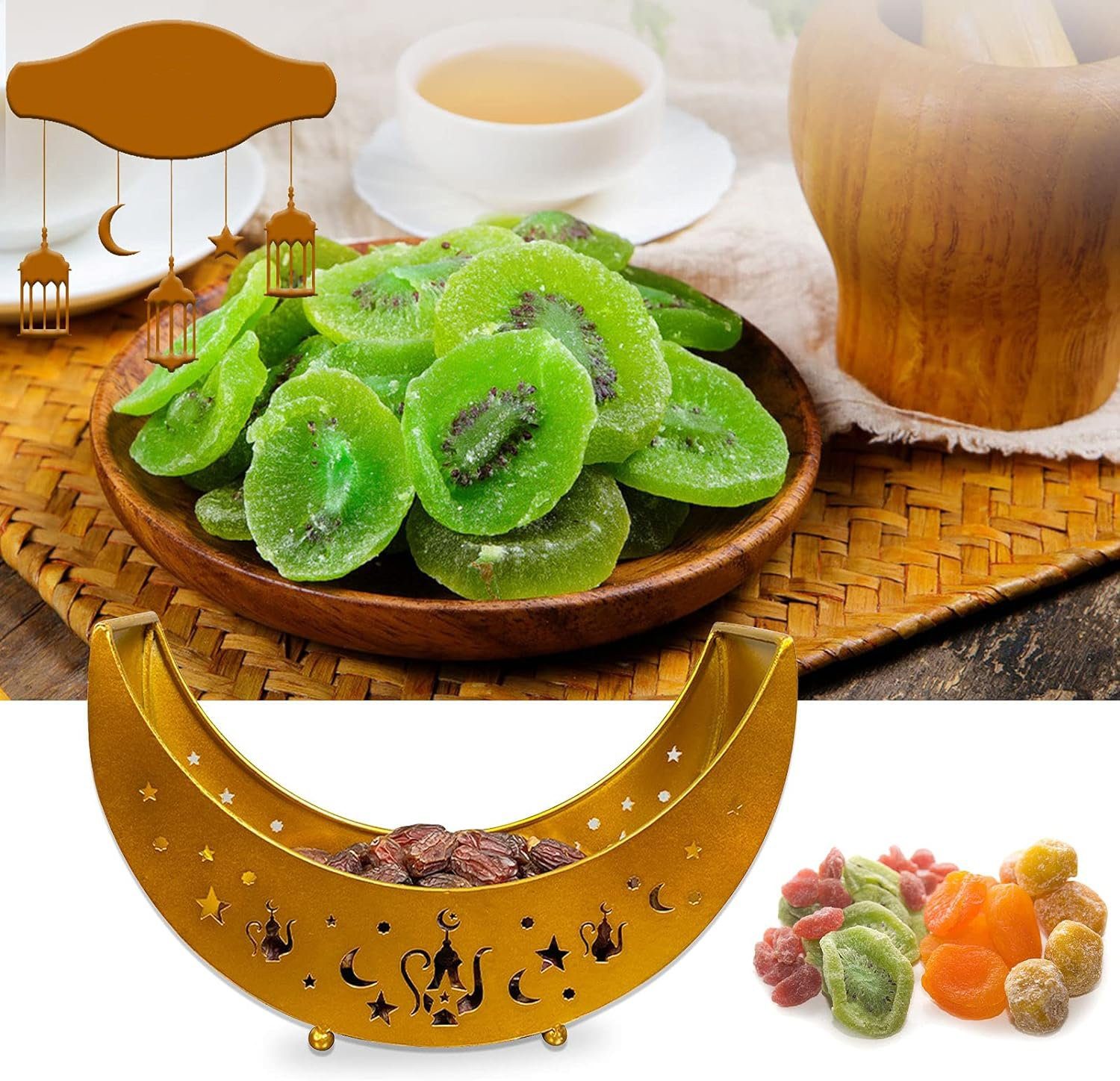 Weiß3 Food Muslim Star Gold, Form Deko Eid Tablett Tablett,für Jormftte Home Tray,Moon