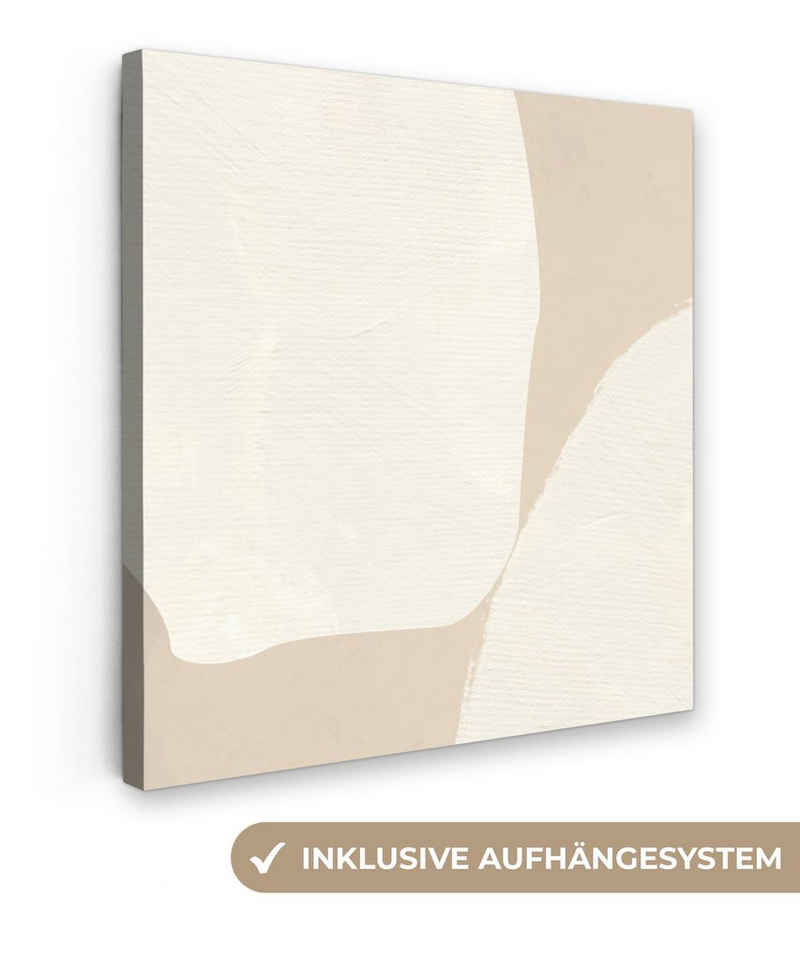 OneMillionCanvasses® Leinwandbild Beige - Abstrakt - Modern, (1 St), Leinwand Bilder für Wohnzimmer Schlafzimmer, 20x20 cm