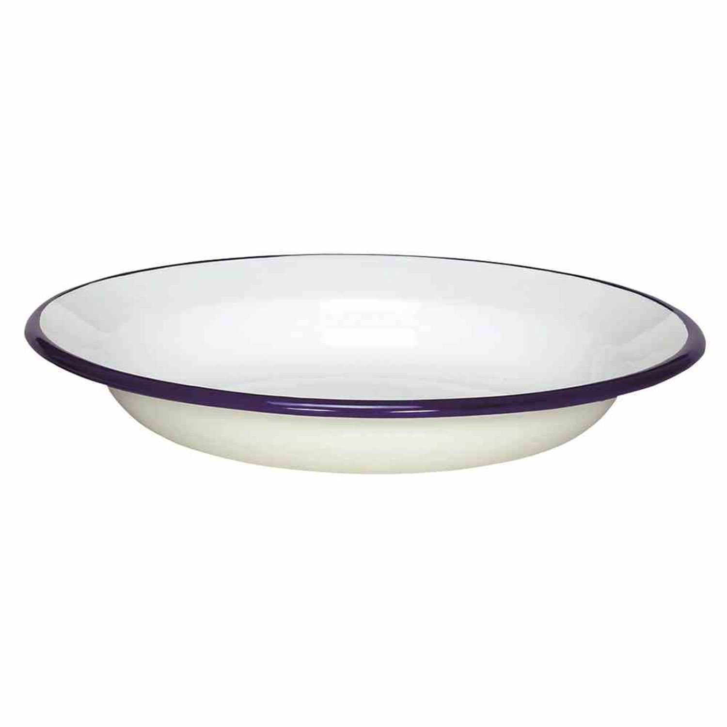 Karl Krüger Teller Teller tief "Husum" weiß 24 cm Emaillegeschirr