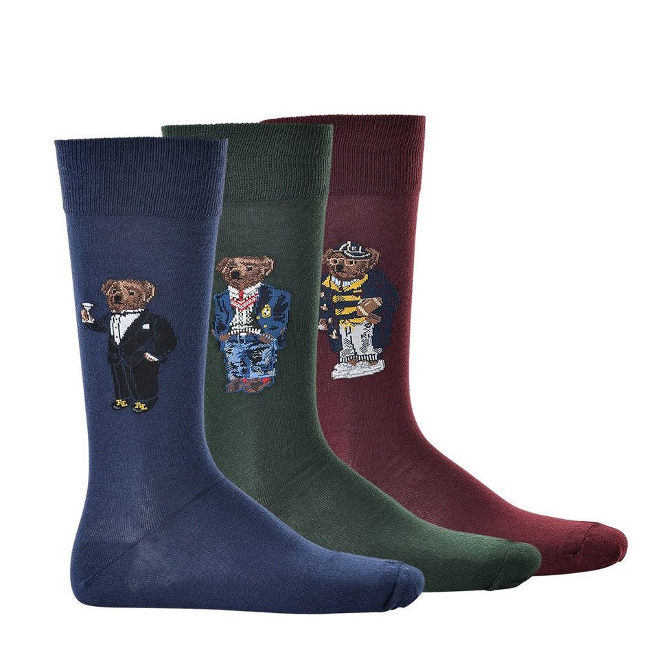 Polo Ralph Lauren Kurzsocken »Herren Socken, 3er Pack - Bär-Motiv, One