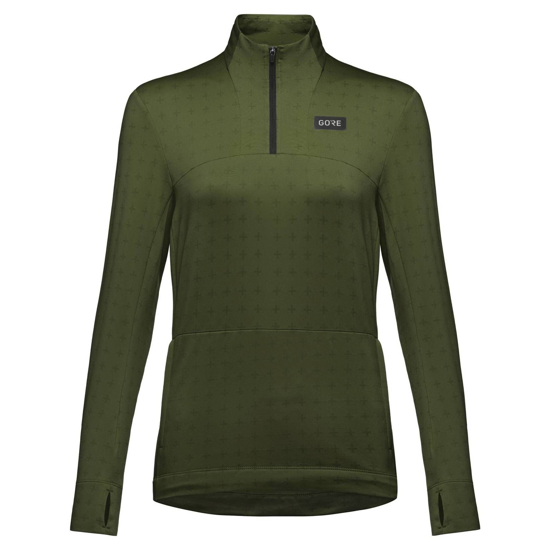 GORE® Wear Sweatjacke Damen Sweatshirt EVERYDAY THERMO 1/4 ZIP (1-tlg) Utility Green