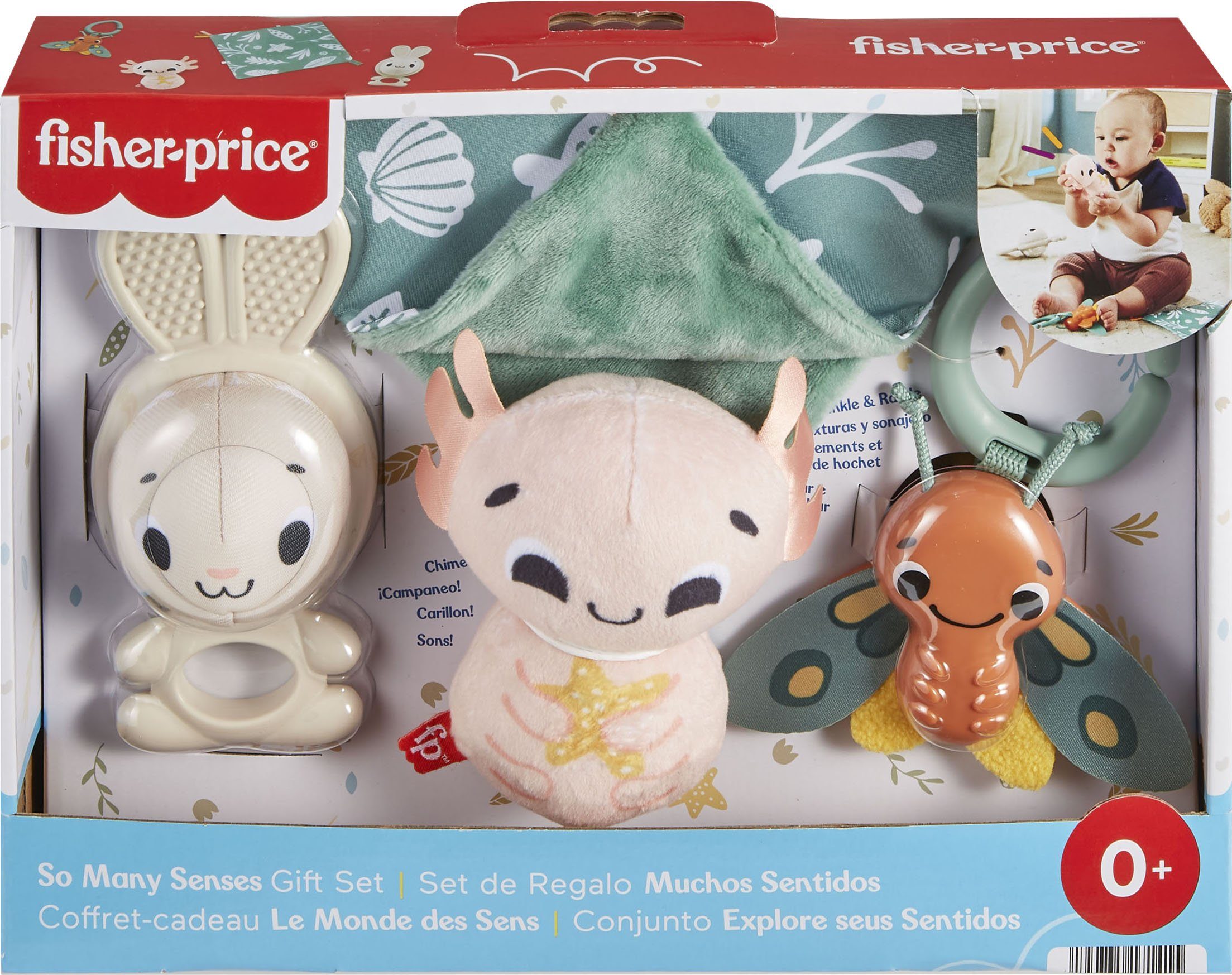 Fisher-Price® Greifspielzeug Geschenkset: Sensorische Erlebnisse (Set, 4-tlg), mit 4 sensorischen Іграшкиen