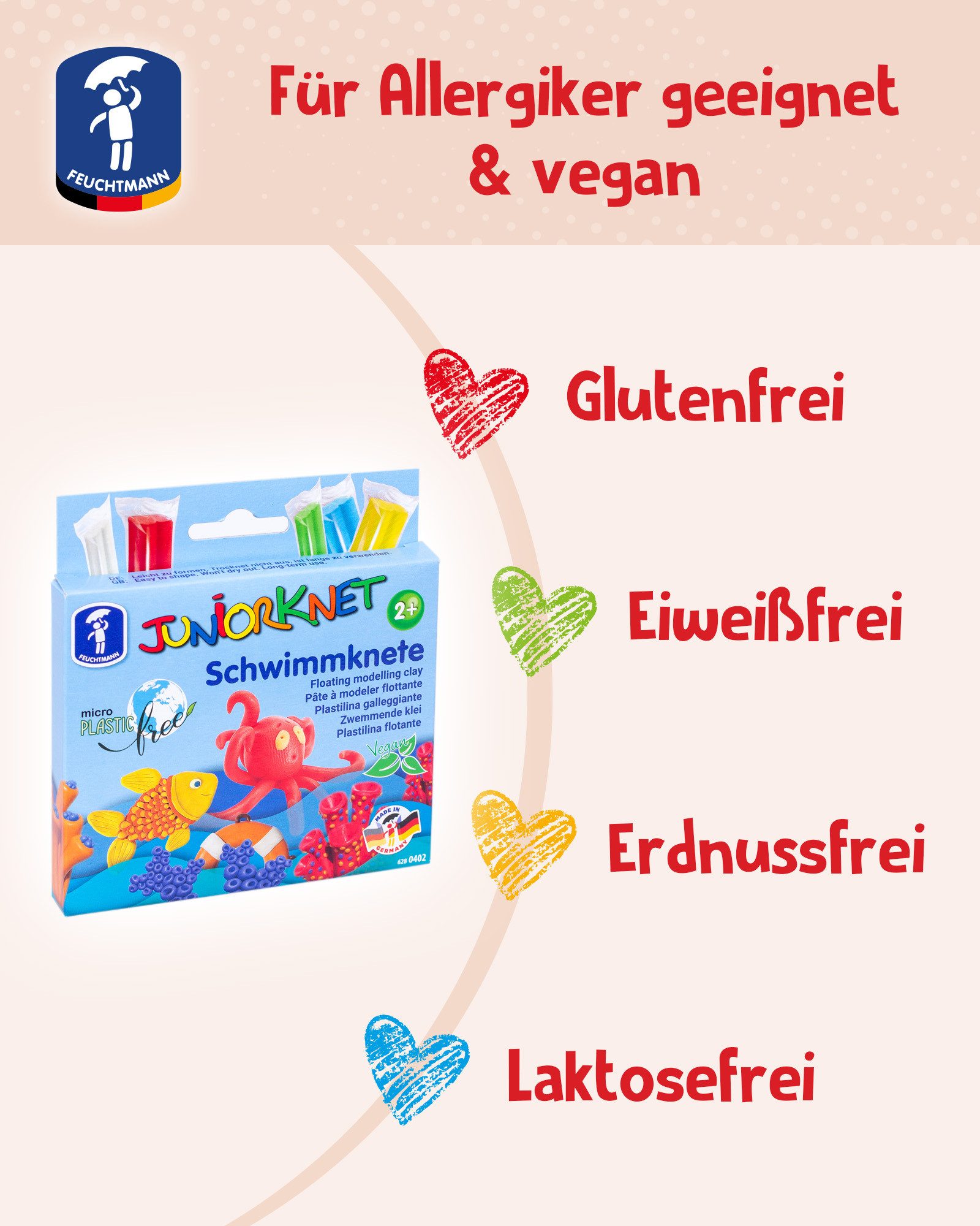 Feuchtmann Knete JUNiORKNET Schwimmknete (1-tlg), vegane und glutenfreie Kinderknete nicht trocknend