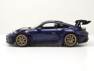 Norev Modellauto Porsche 911 GT3 RS 2022 dunkelblau metallic Modellauto 1:18 Norev, Maßstab 1:18