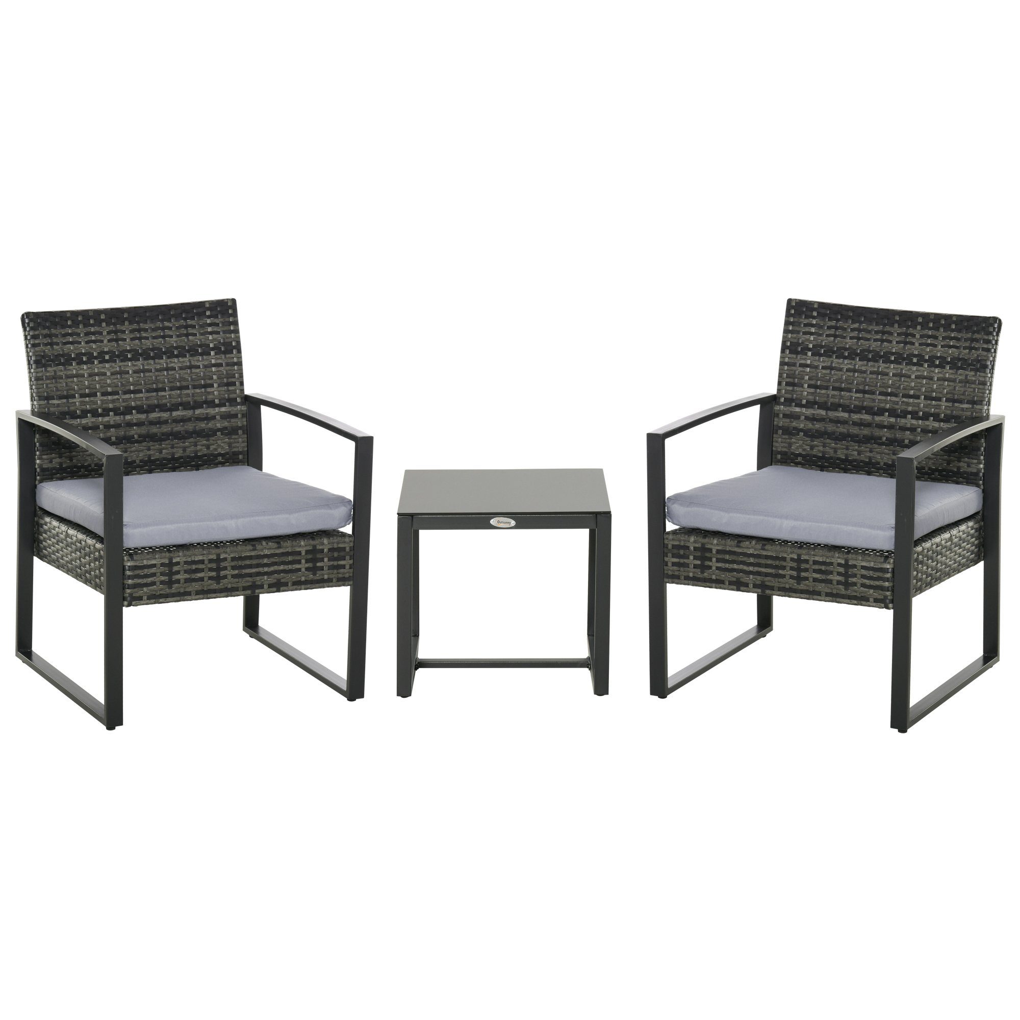 Outsunny Sitzgruppe Gartenmöbel mit Kissen Garten, (Balkonmöbel Set, 3-tlg. günstig online kaufen