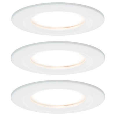 Paulmann LED Einbauleuchte Premium LED Einbauspot Slim Coin, starr, dimmbar, rund, weiß, 3er Set, keine Angabe, Leuchtmittel enthalten: Ja, fest verbaut, LED, warmweiss, Einbaustrahler, Einbauleuchte