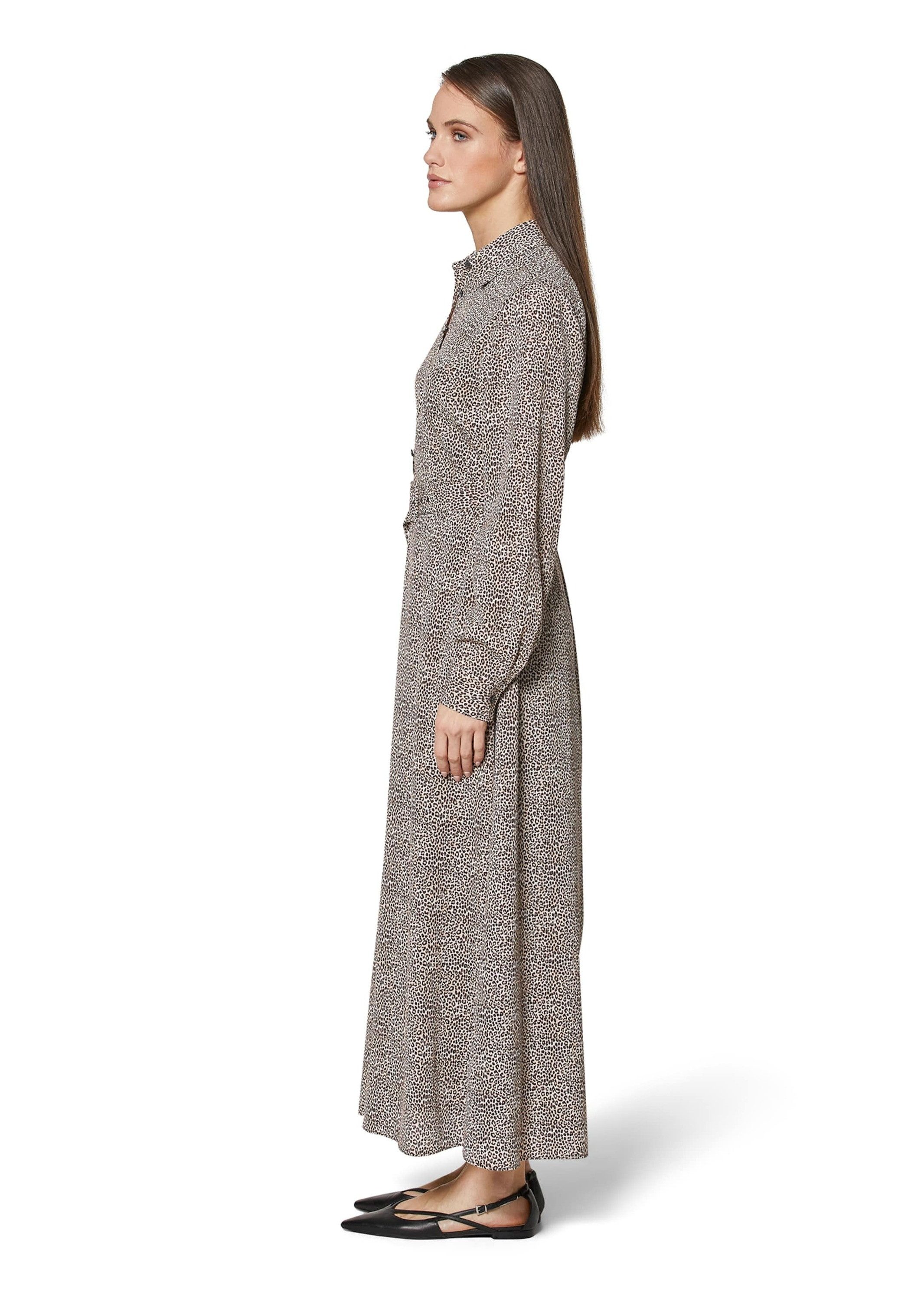 MADELEINE Maxikleid Langes Hemdblusenkleid mit Unikat-Print