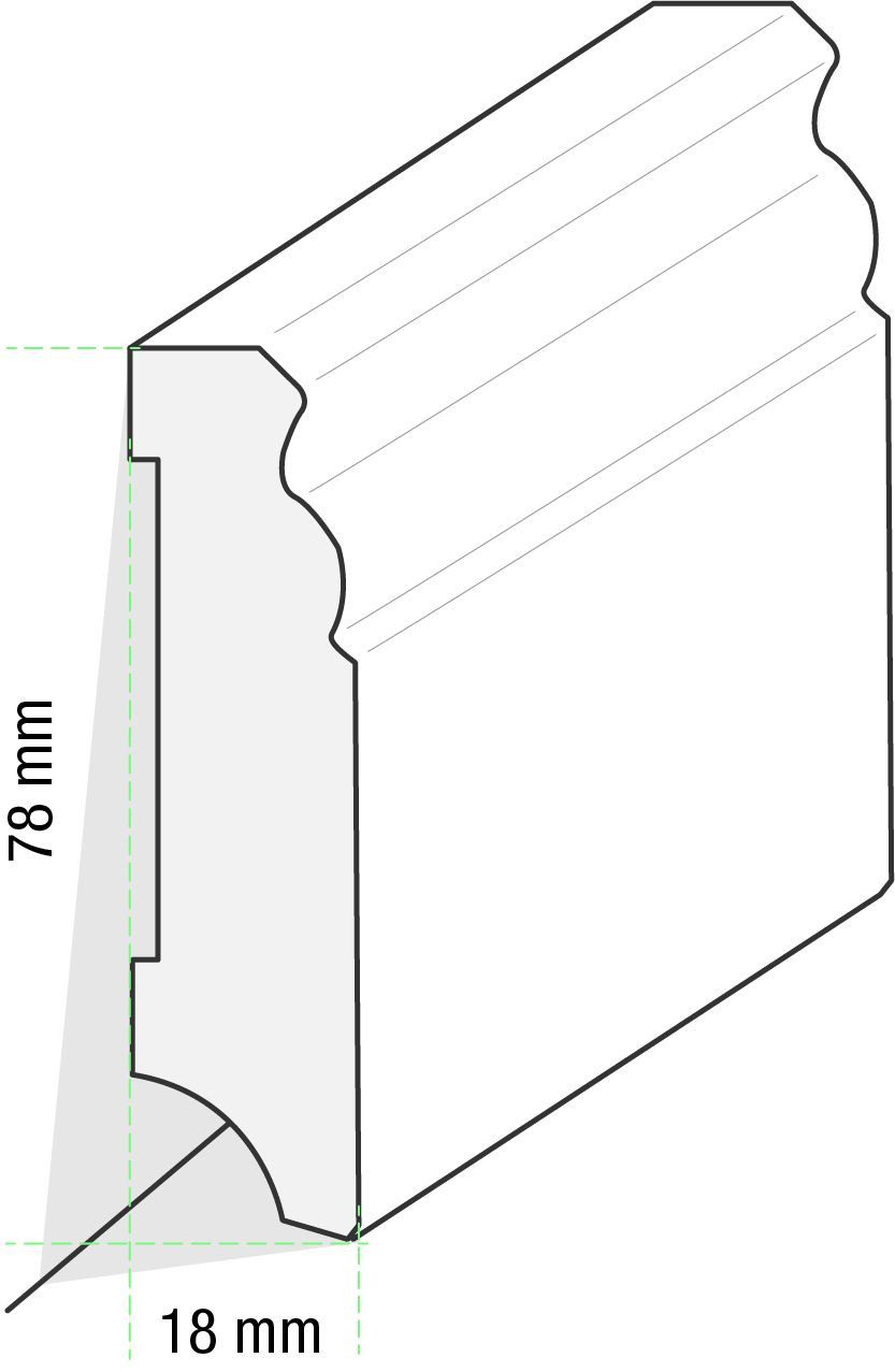 Check Sockelleiste Equipped– passend zu Check – Vinyl, Klickboden & andere Bodenbeläge, 1 Stück – 2500 x 40 x 16 mm, Clip- oder Klebemontage