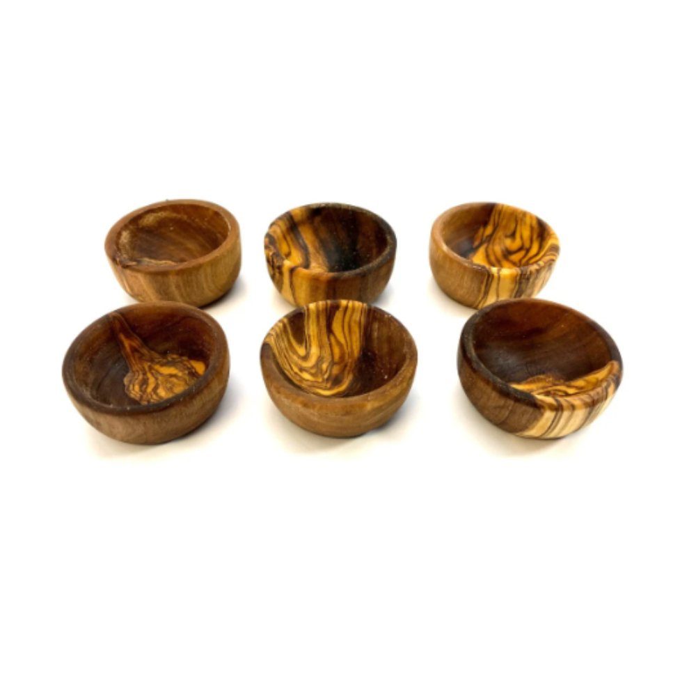 Olivenholz-erleben Eierbecher 6er Set Eierbecher PICCOLO aus Olivenholz, (Packung, 6-tlg., 6 Eierbecher), Hochwertiges Naturmaterial: antibakteriell, pflegeleicht und langlebig