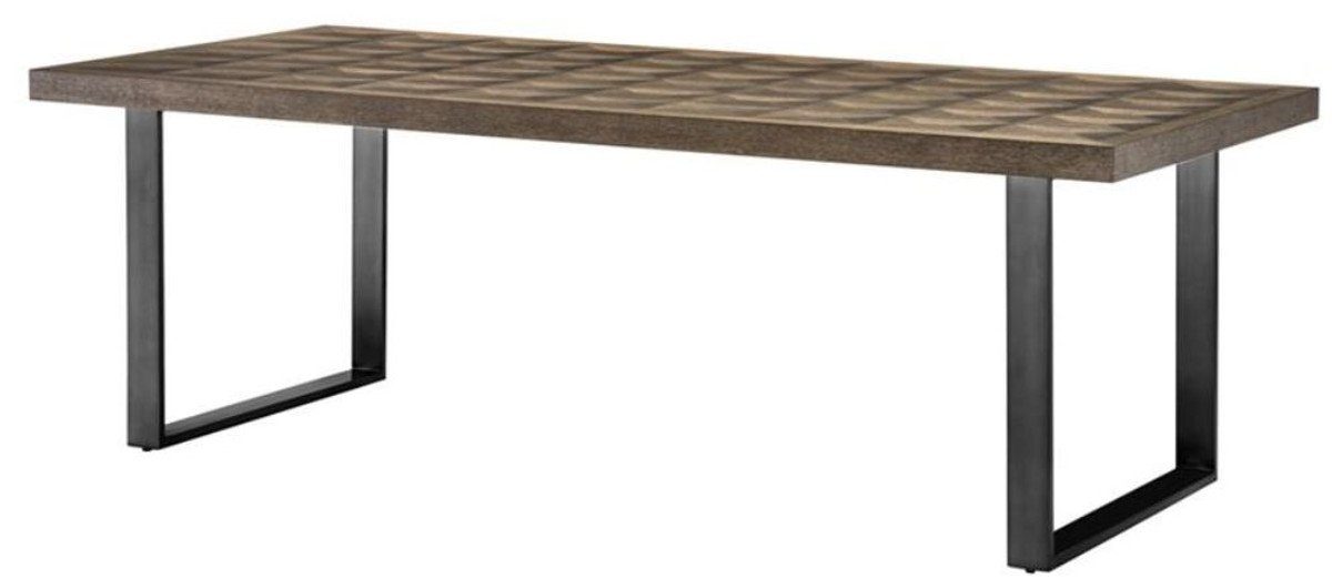 Luxus Braun Tischplatte cm x Bronze - Küchentisch Casa / H. x 75 mit Eichenfurnier Padrino 230 Esstisch Esstisch 100