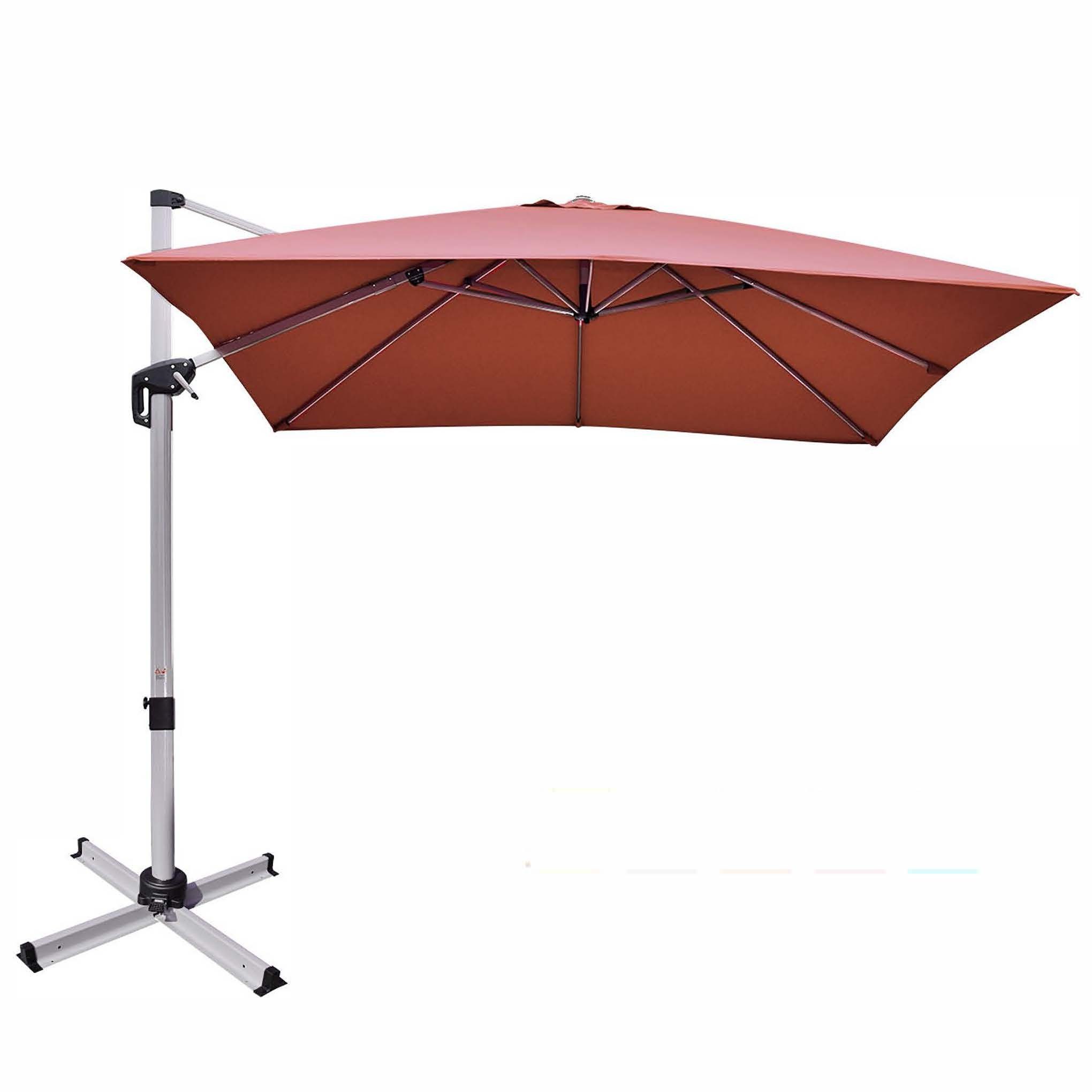 COSTWAY Sonnenschirm, LxB: 295,00x295,00 cm, mit Kurbel & Kreuzfuß, neigbar