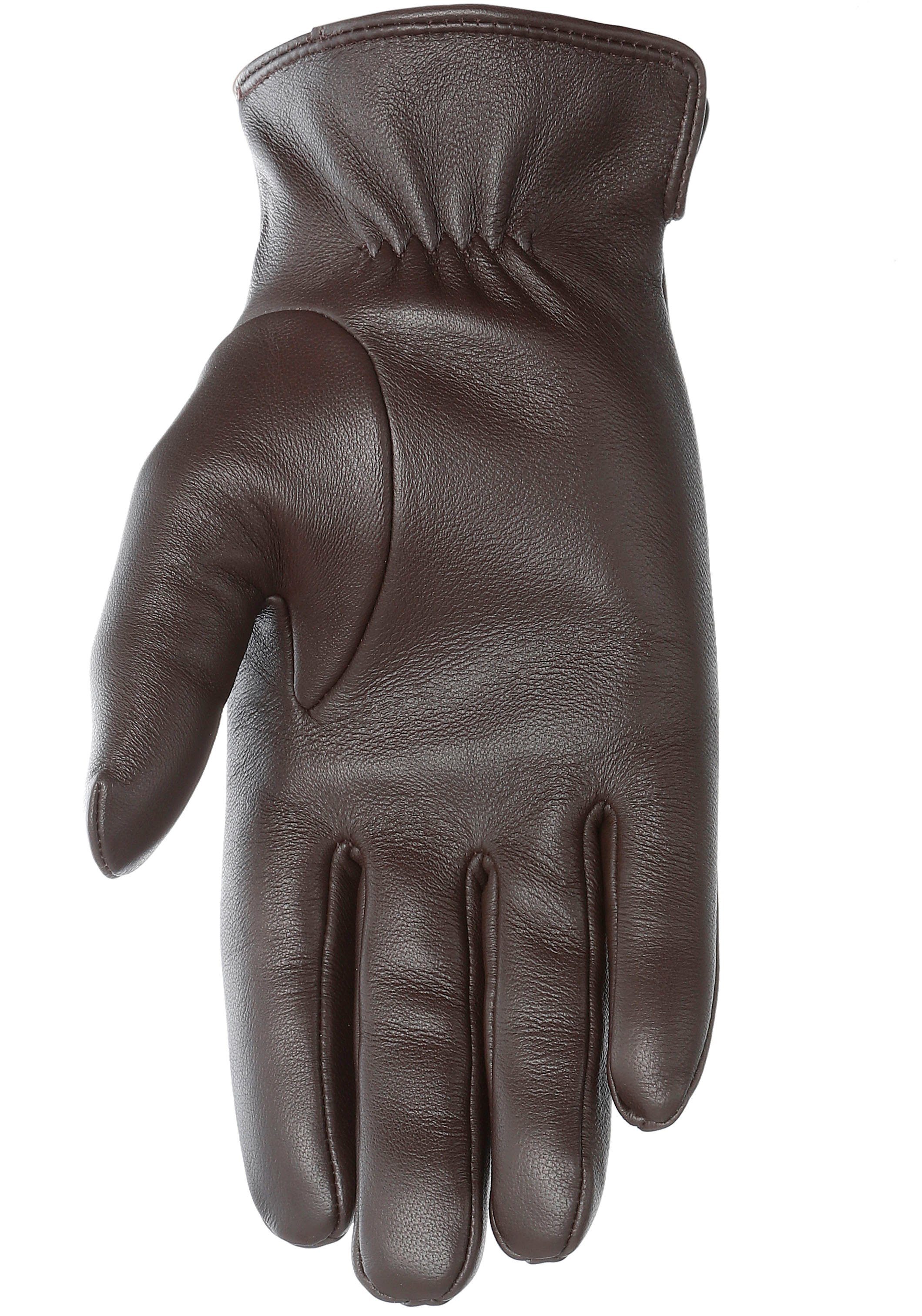 brown Travis Glattlederhandschuh dark Lederhandschuhe PEARLWOOD