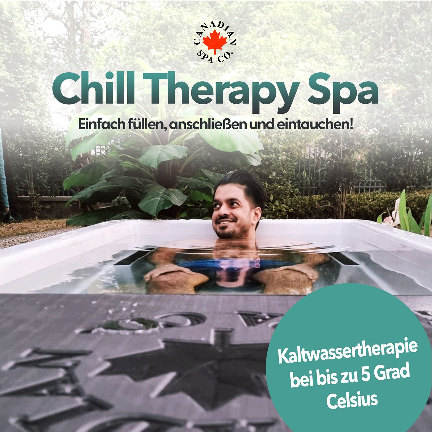 Canadian Spa GmbH Whirlpool Chill Therapy Spa, Aufstellbecken, für Kältetherapie, Temperatur bis zu 5 Grad, kein EIS erforderlich