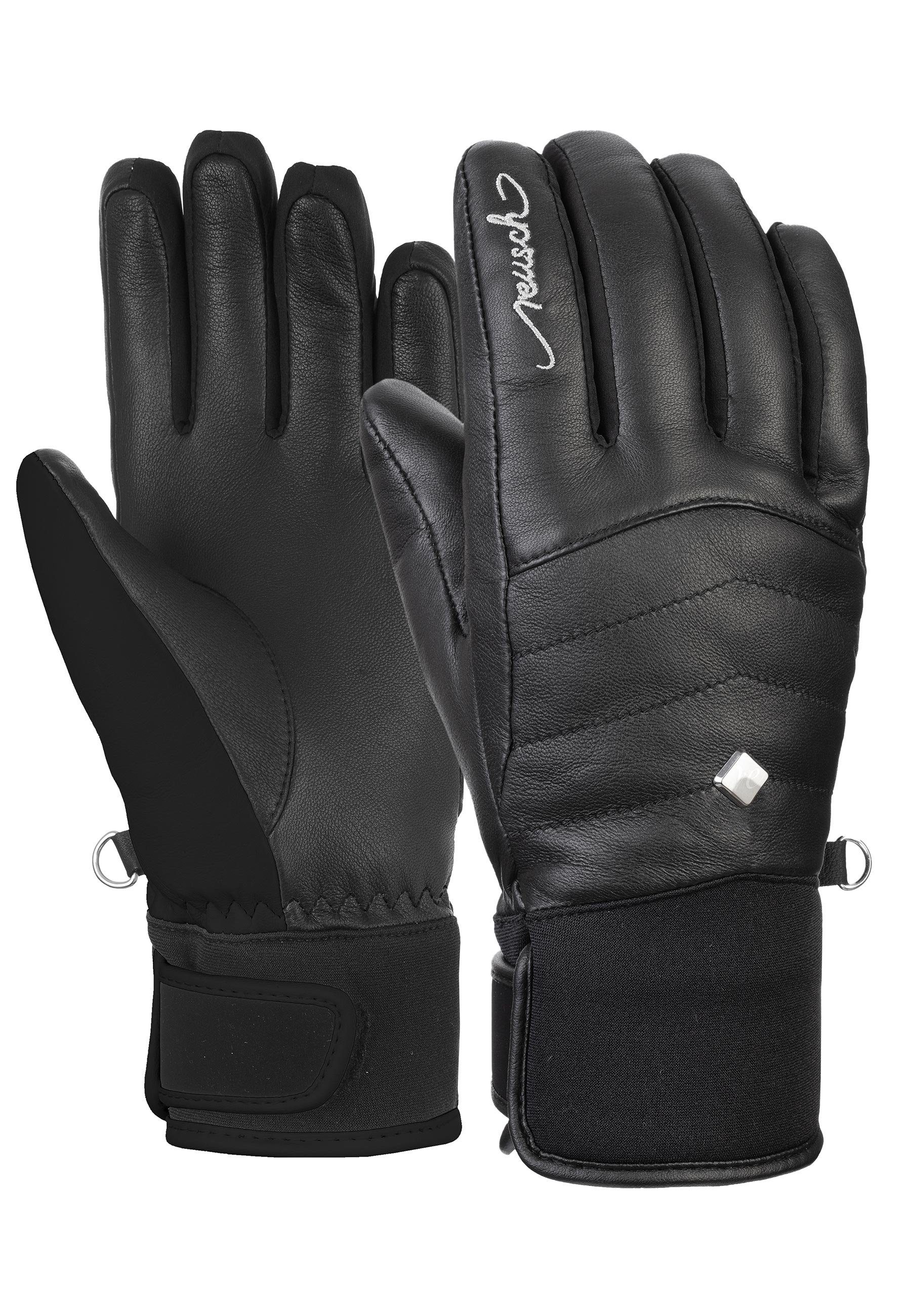 Reusch Skihandschuhe Thais in Design schwarz sportlichem