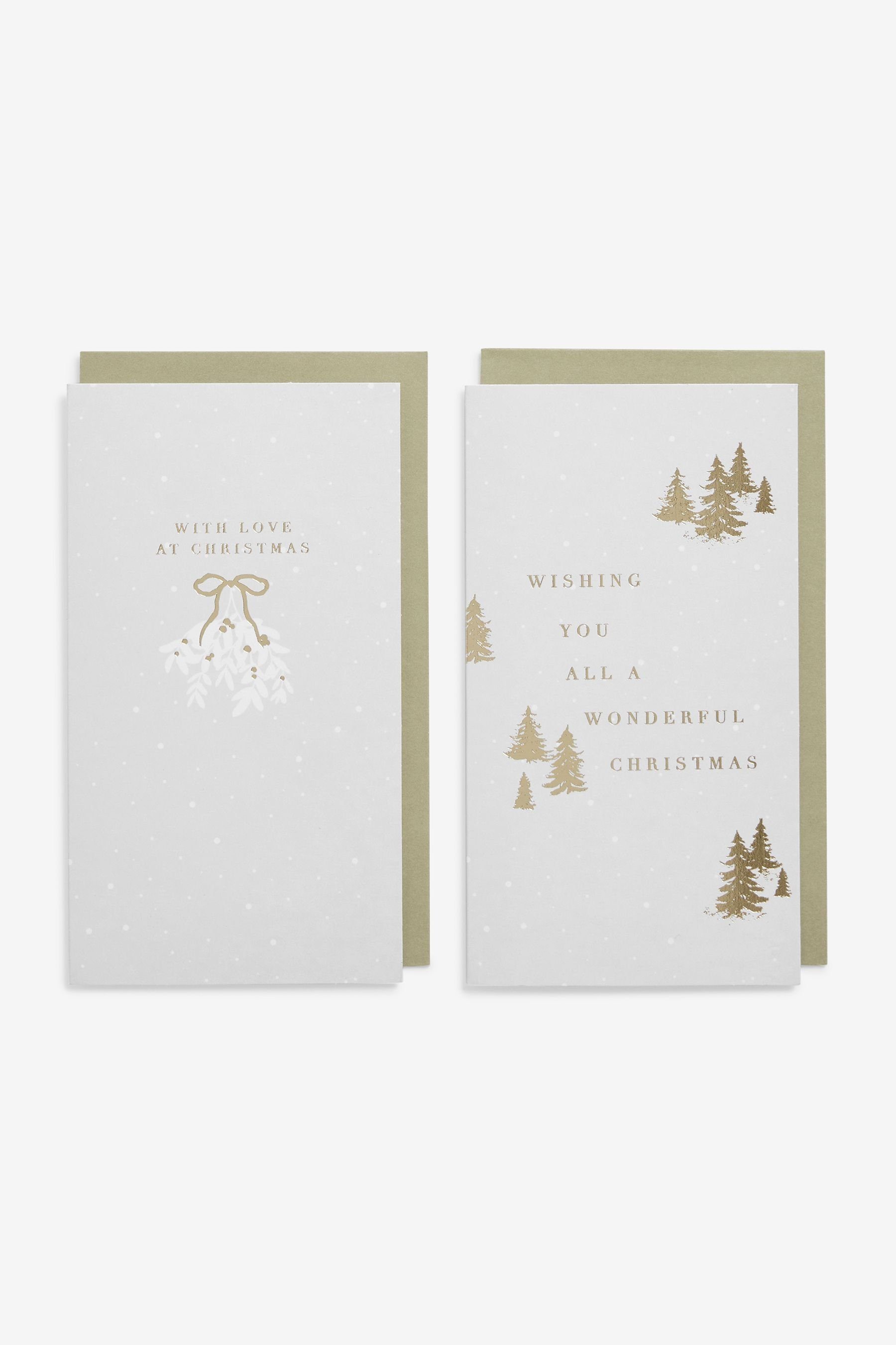 Next Weihnachtskarte Weihnachtskarten, 20er-Pack Gold Mistletoe
