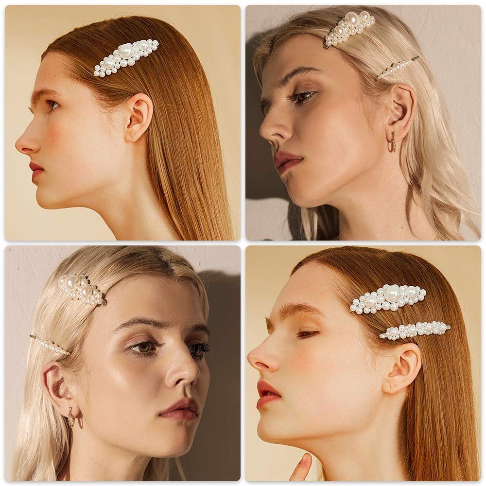Haiaveng Haarclip eleganten Haarspangen für Damen und Mädchen für  Hochzeiten und Partys, Gold und Perlen, sehr schön