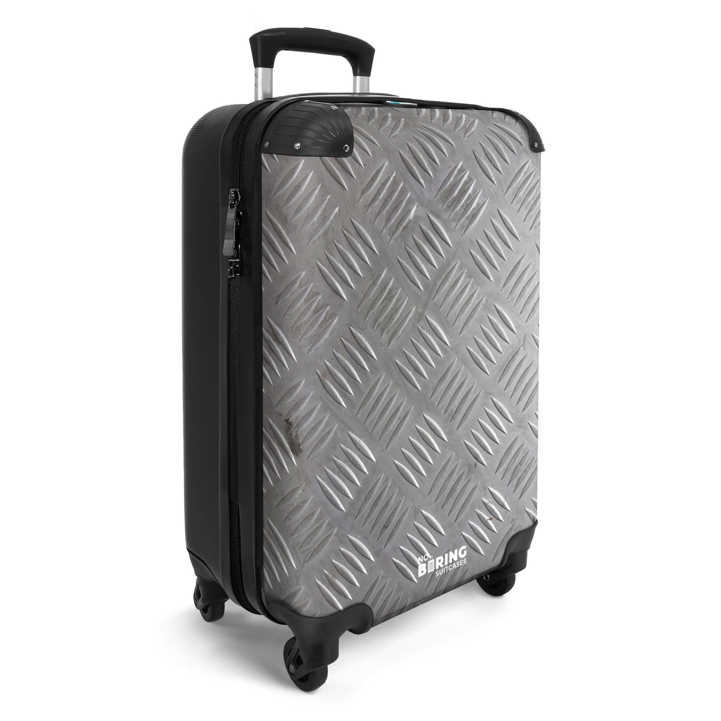 NoBoringSuitcases.com© Hartschalen-Trolley Metallplatte mit geriffeltem Rel günstig online kaufen