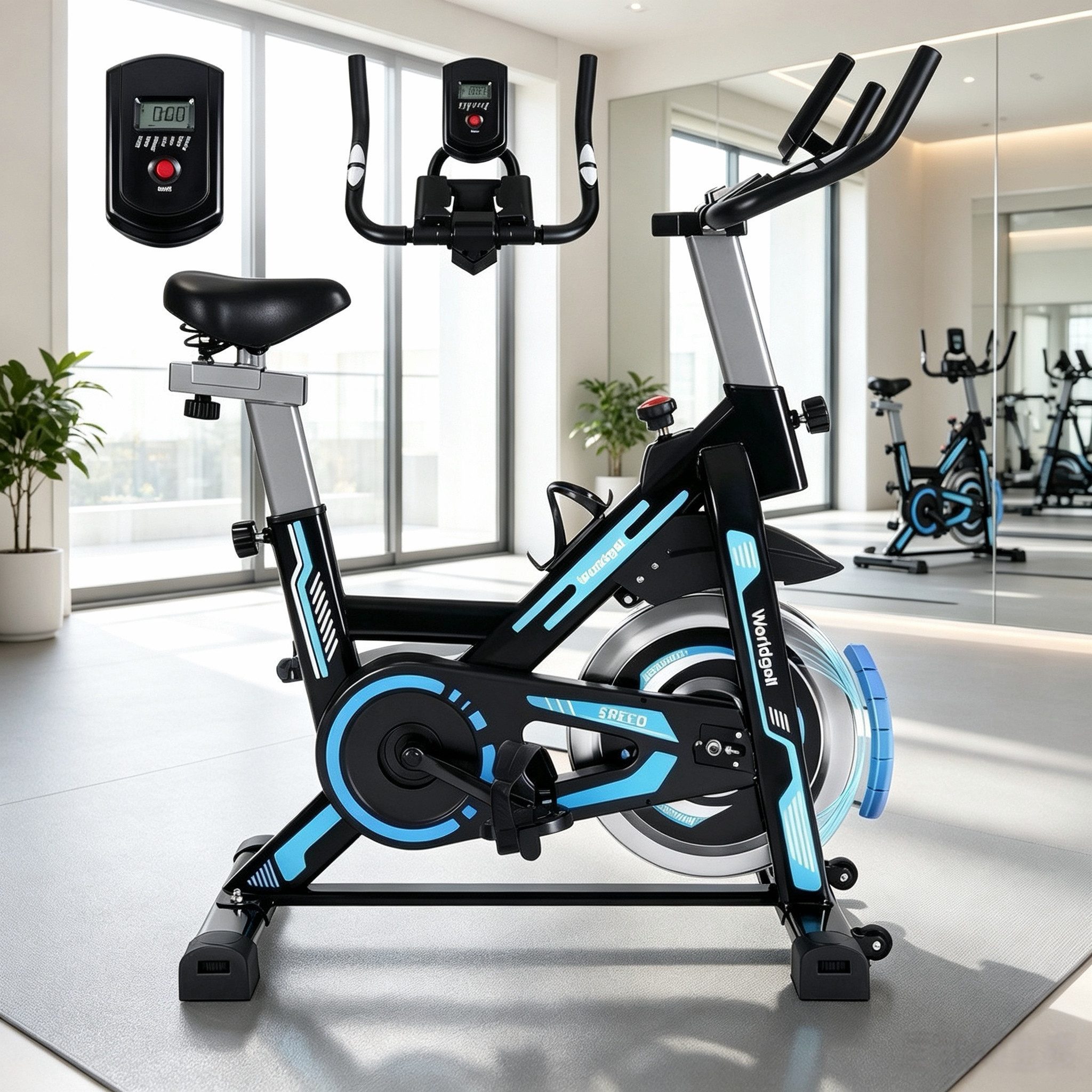 Nettlife Heimtrainer 150/100kg Magnetbremse leise LCD-Fitnessrad Widerstandsverstellung, Tablet-Halter&Einstellbarem Sitz Heimtrainer für CardioTraining