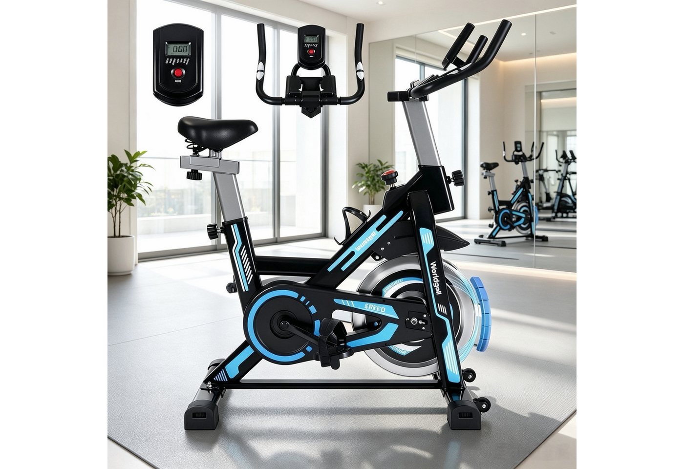 Nettlife Heimtrainer 150/100kg Magnetbremse leise LCD-Fitnessrad Widerstandsverstellung, Tablet-Halter&Einstellbarem Sitz Heimtrainer für CardioTraining