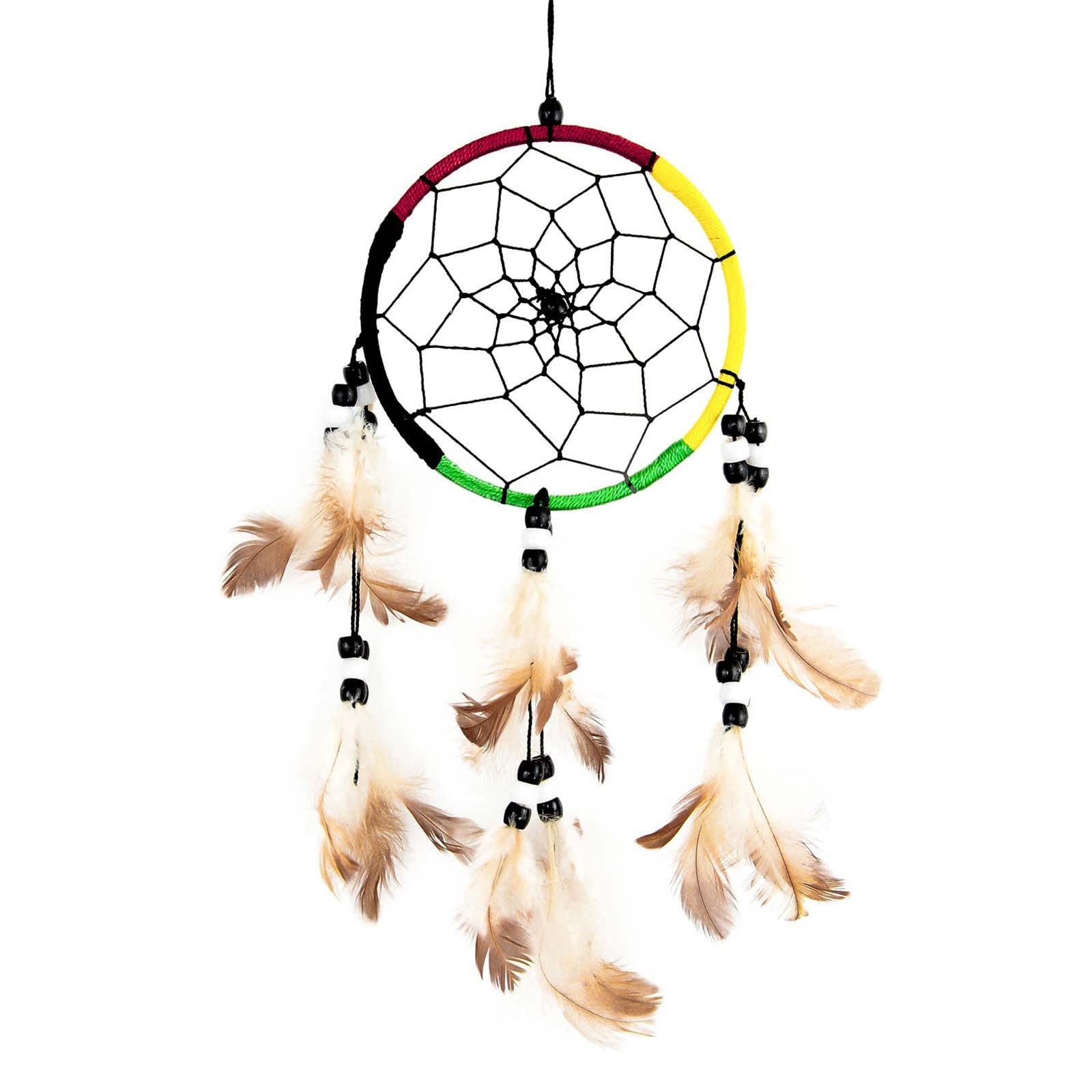 maDDma Dekohänger Traumfänger mit 4 Elemente und Federn 11cm Dreamcatcher bunt (Einzeln)