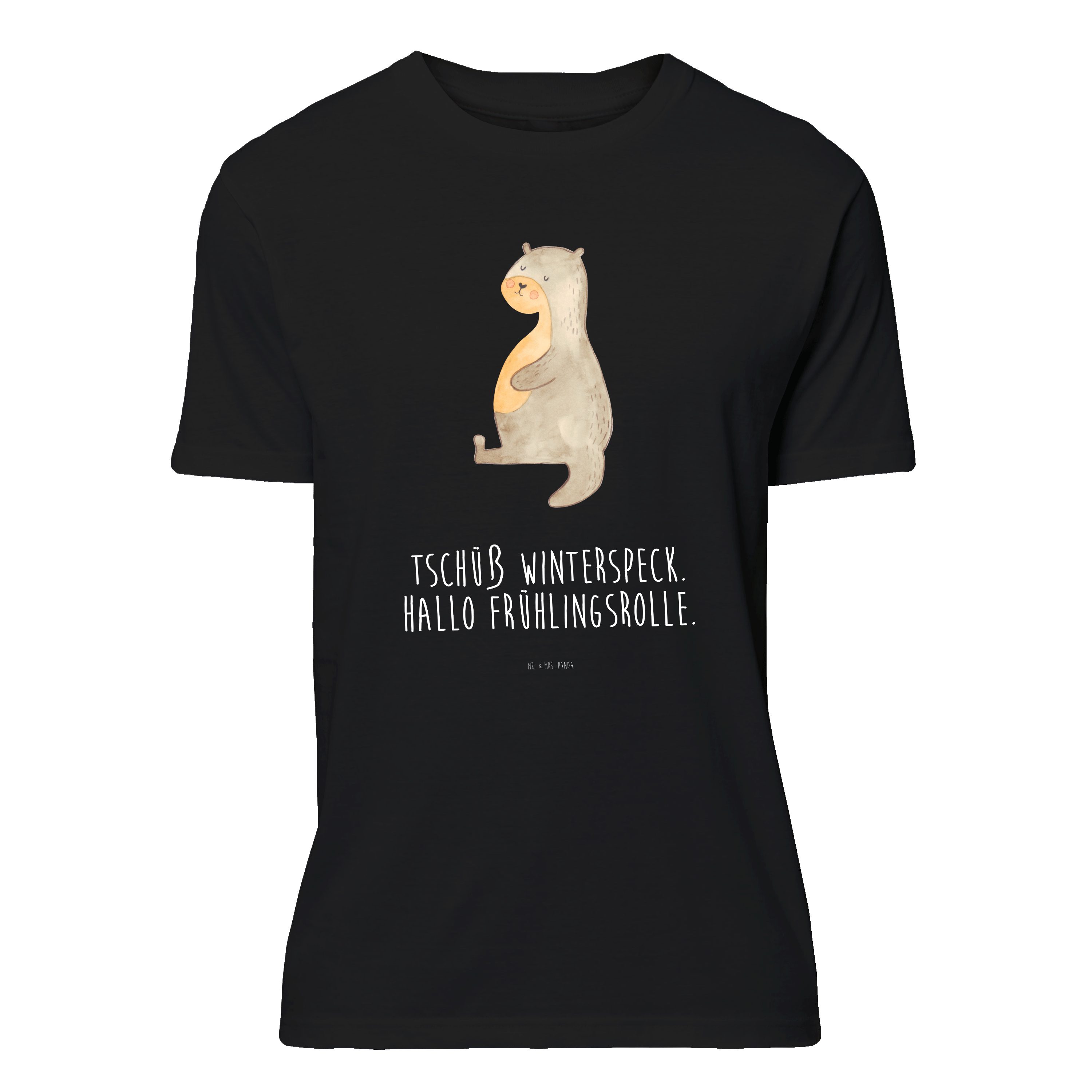 T-Shirt Otter Bauch, S T-Shirt, Schwarz, Winterspeck, Shirt, dick, T-Shirt, m