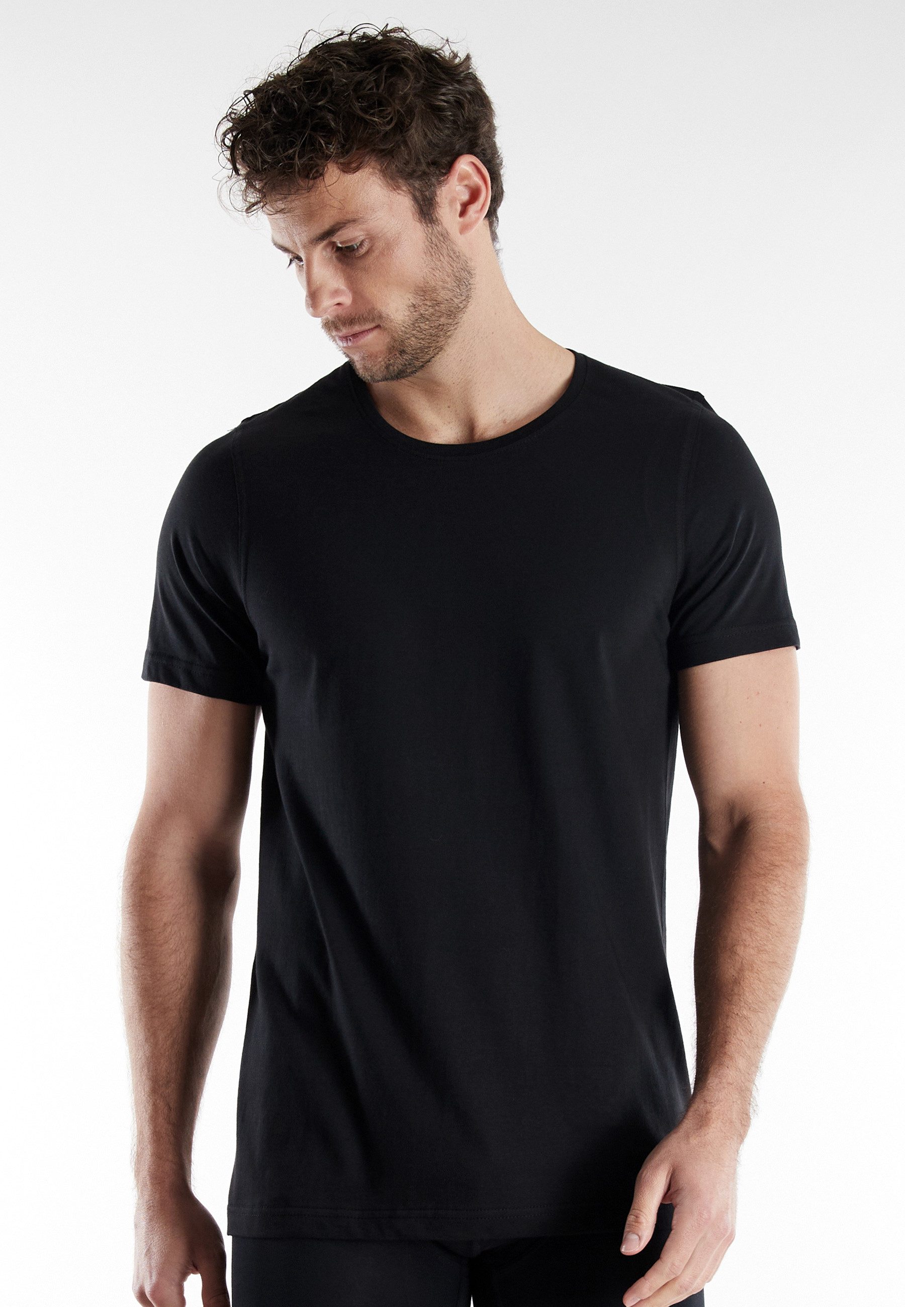 bugatti T-Shirt Bari (2er Pack) Rundhalsausschnitt, Kurzarm, basic, Baumwolle, weich, bequem