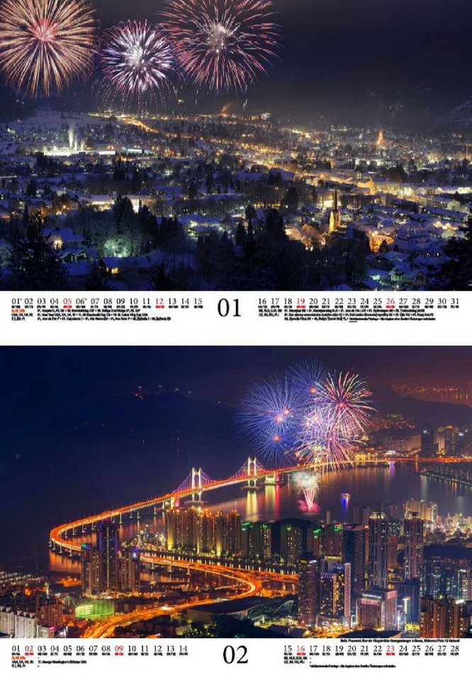 Thumbnail - Seelenzauber Wandkalender Feuerwerkszauber DIN A4 Kalender für 2025 Feuerwerk